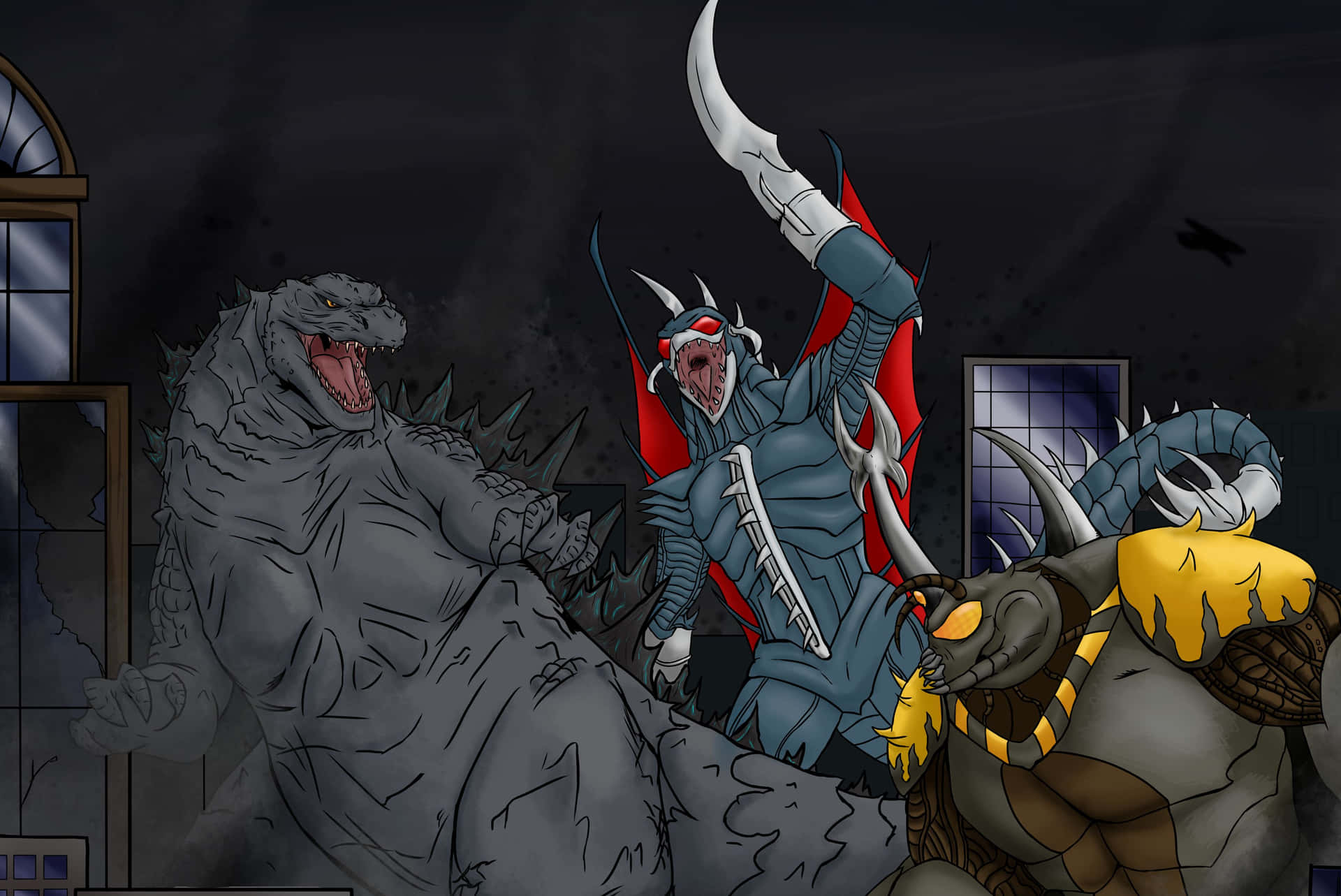 Godzilla Vs Megalon Showdown Achtergrond