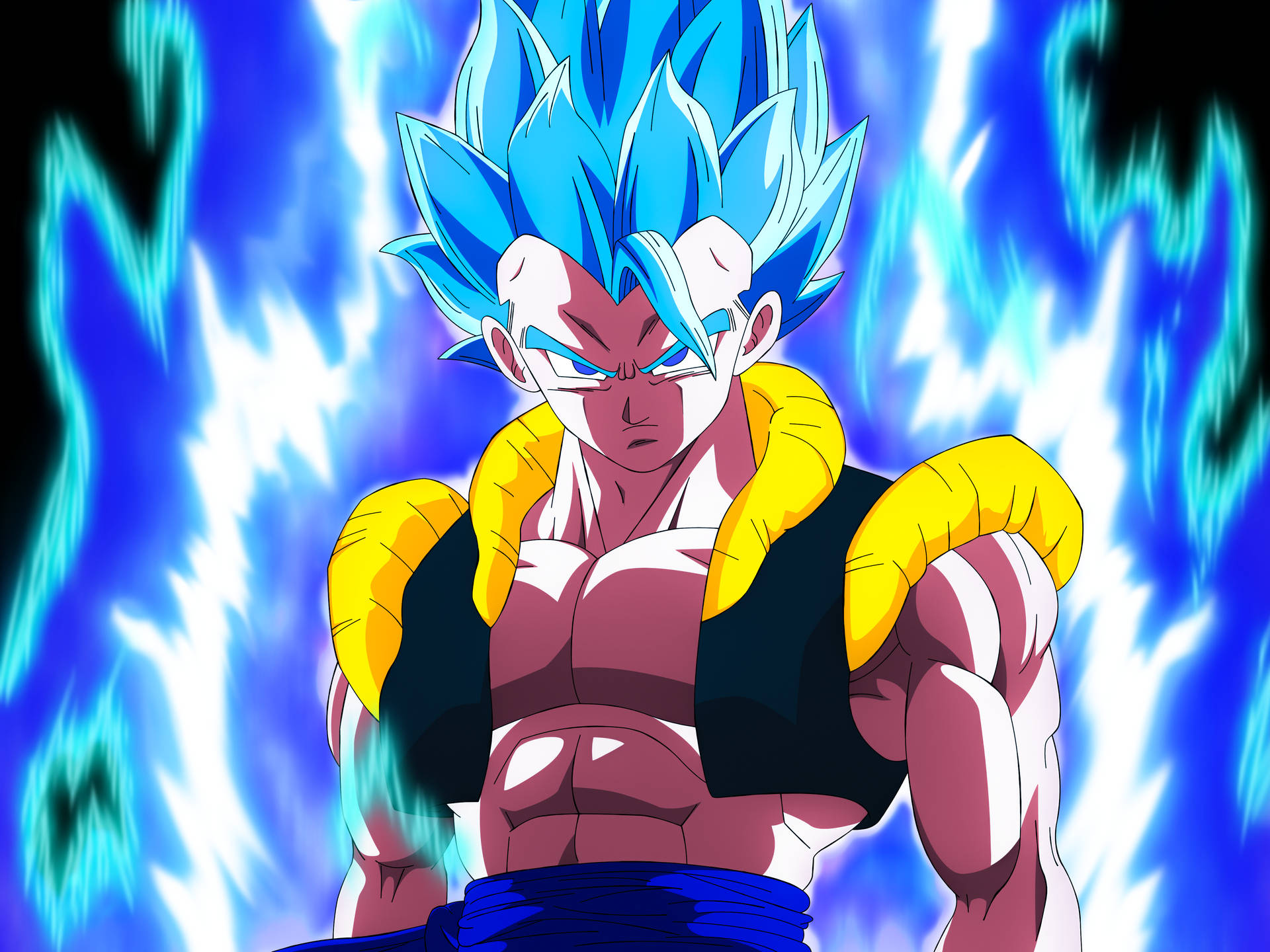 Gogeta Blue, the powerful fusion of Goku and Vegeta Wallpaper