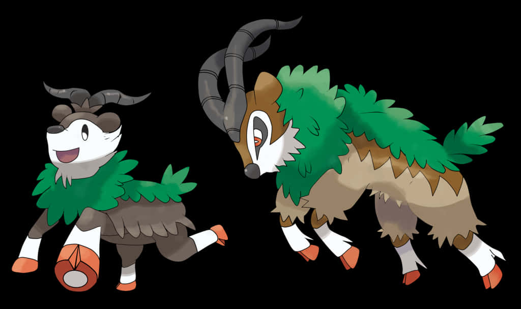 Gogoat Playing With Skiddo Wallpaper