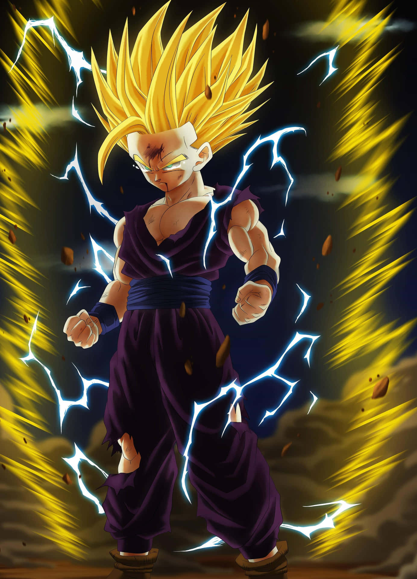 Gohan iPhone Surrounded By Energy Wallpaper