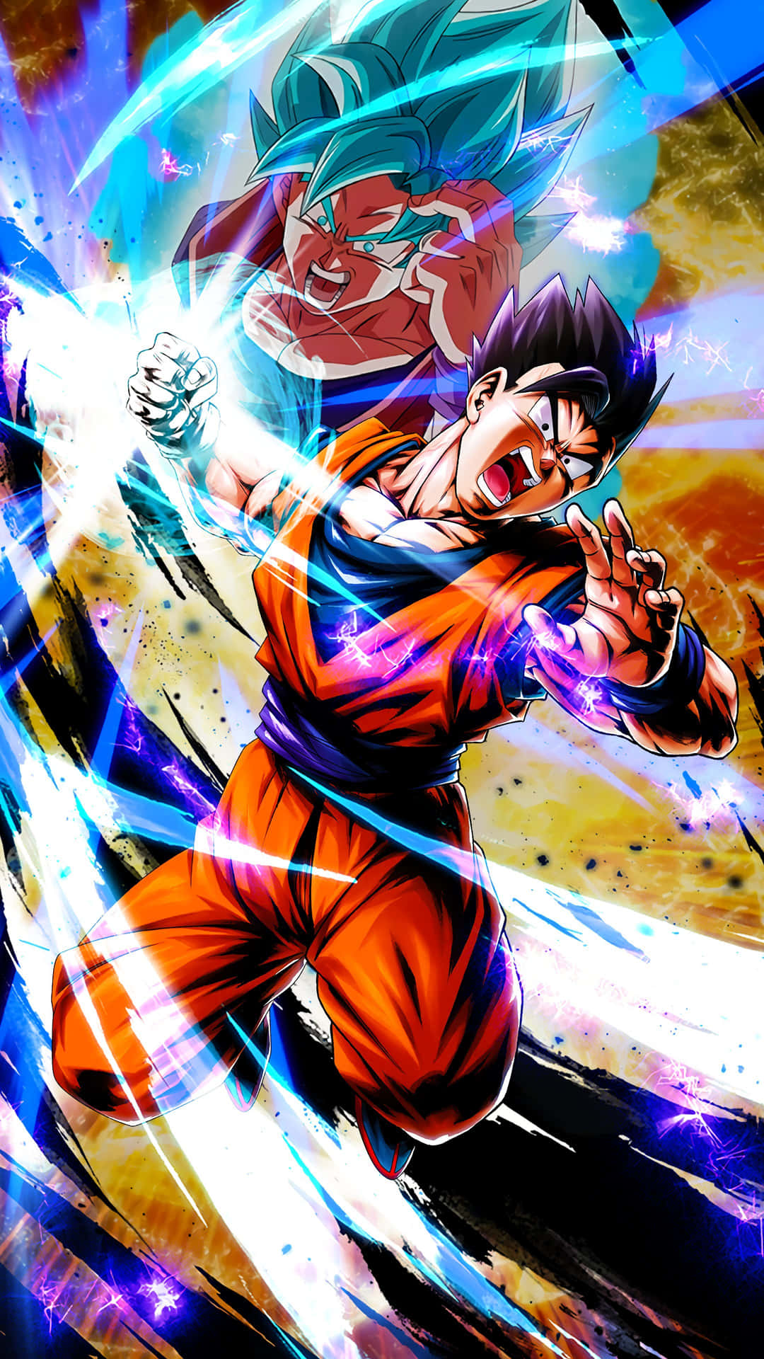 Gohanand Goku Super Saiyan Blue Transformation Wallpaper