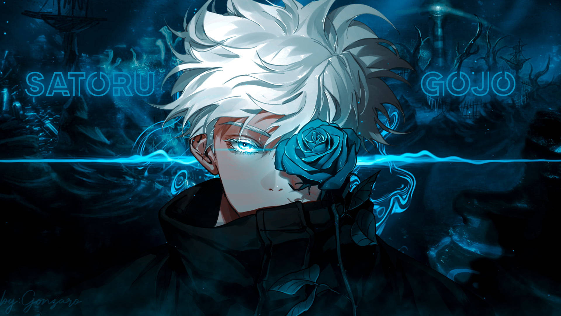 A Character With White Hair And Blue Eyes Wallpaper