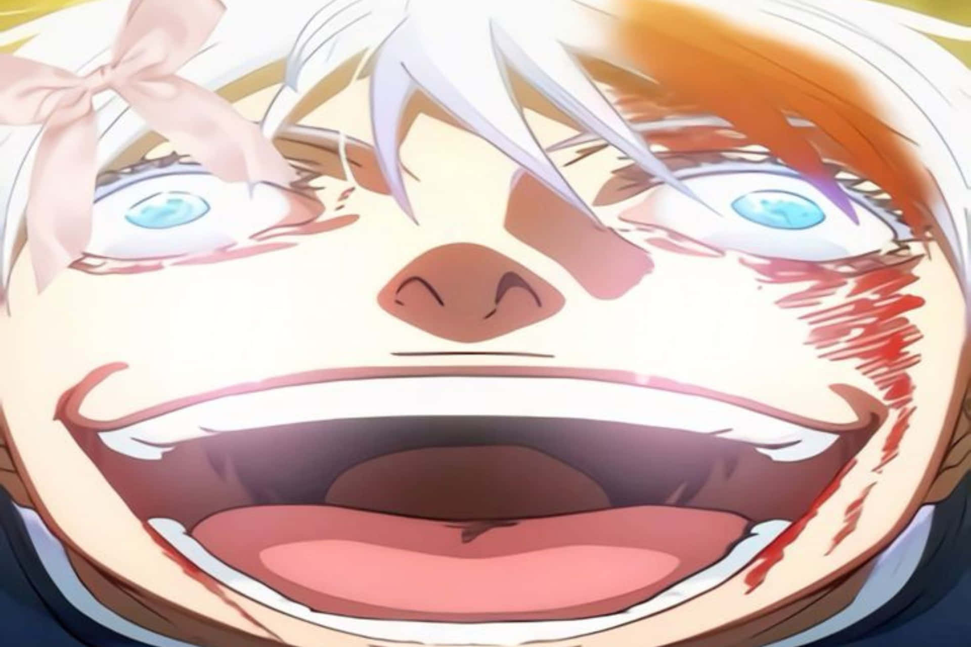 Gojo Satoru Exaggerated Face Expression Anime Wallpaper