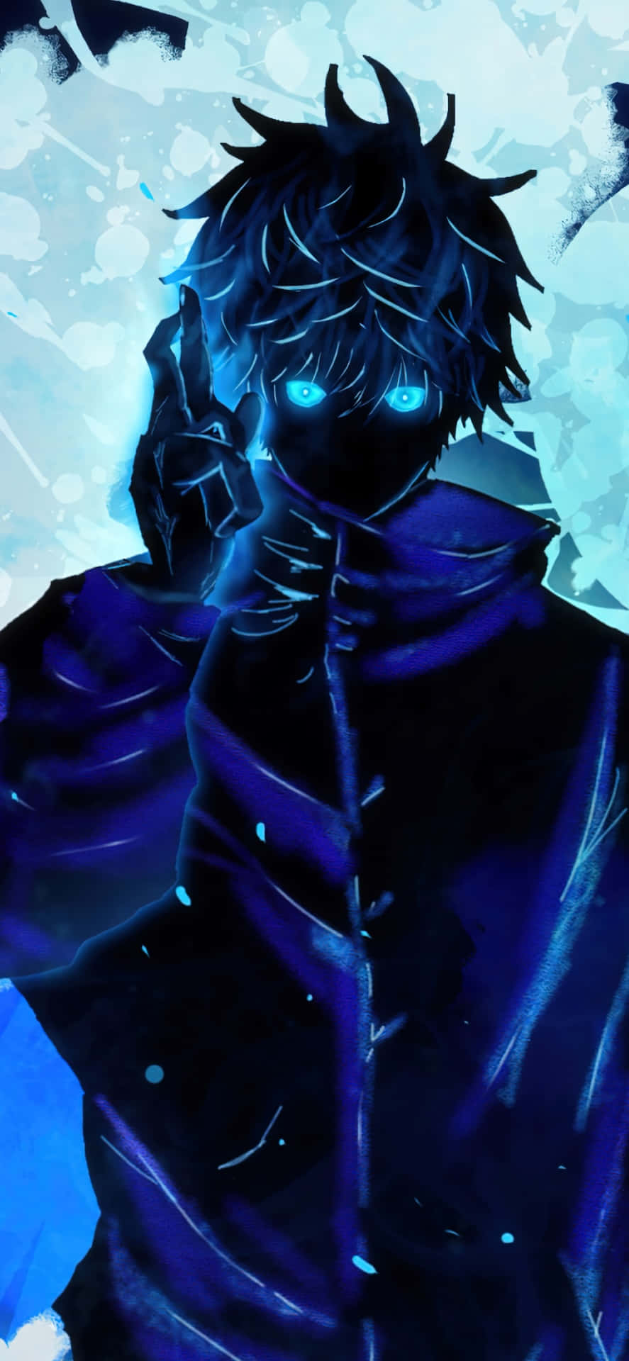 Download Gojo Satoru Iphone Wallpaper Blue Aura Wallpaper | Wallpapers.com