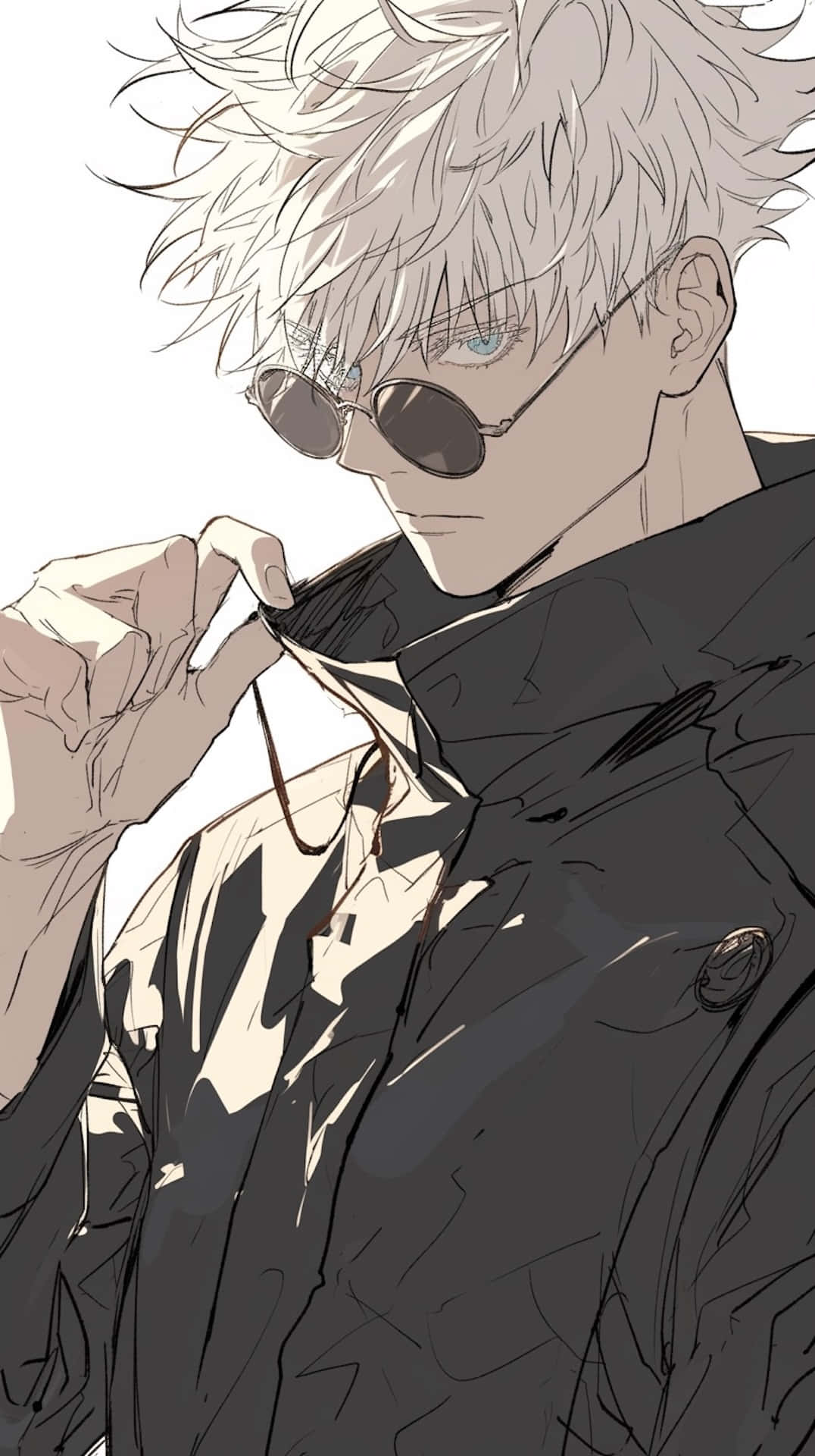 Gojo Satoru Stylish Sunglasses Illustration Wallpaper