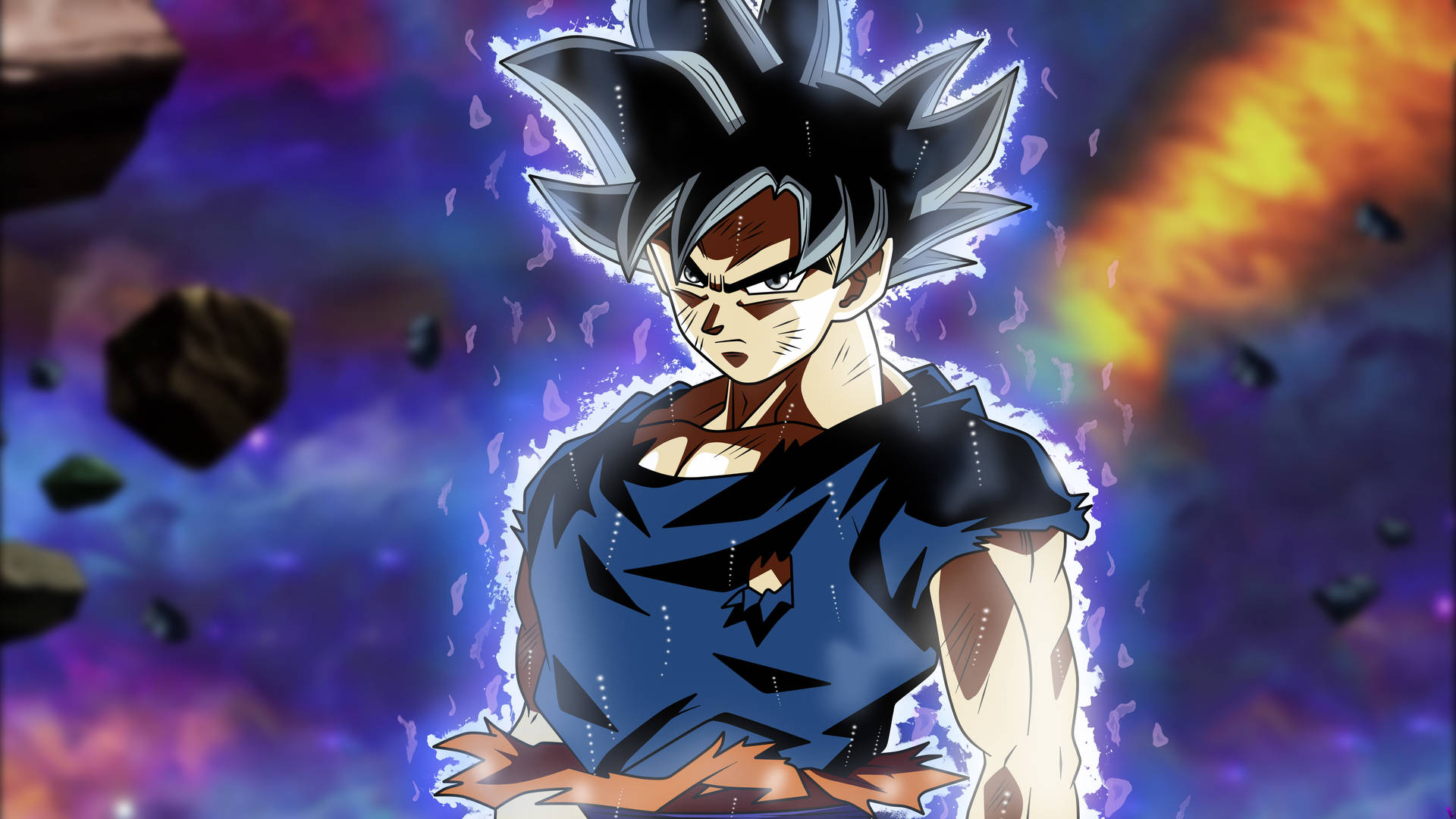 Goku4k Ultra Hd Aura I Rymden. Wallpaper
