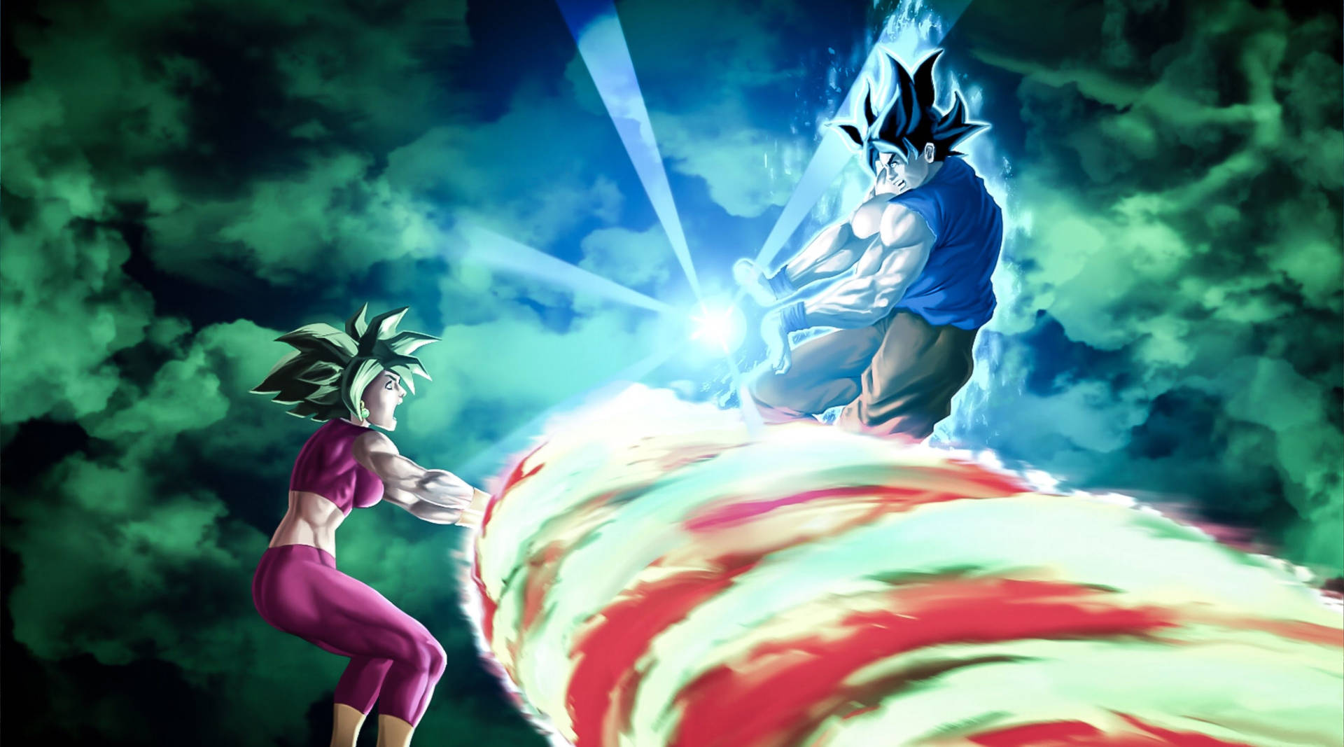Goku4k Ultra Hd Kämpar Mot Kale. Wallpaper