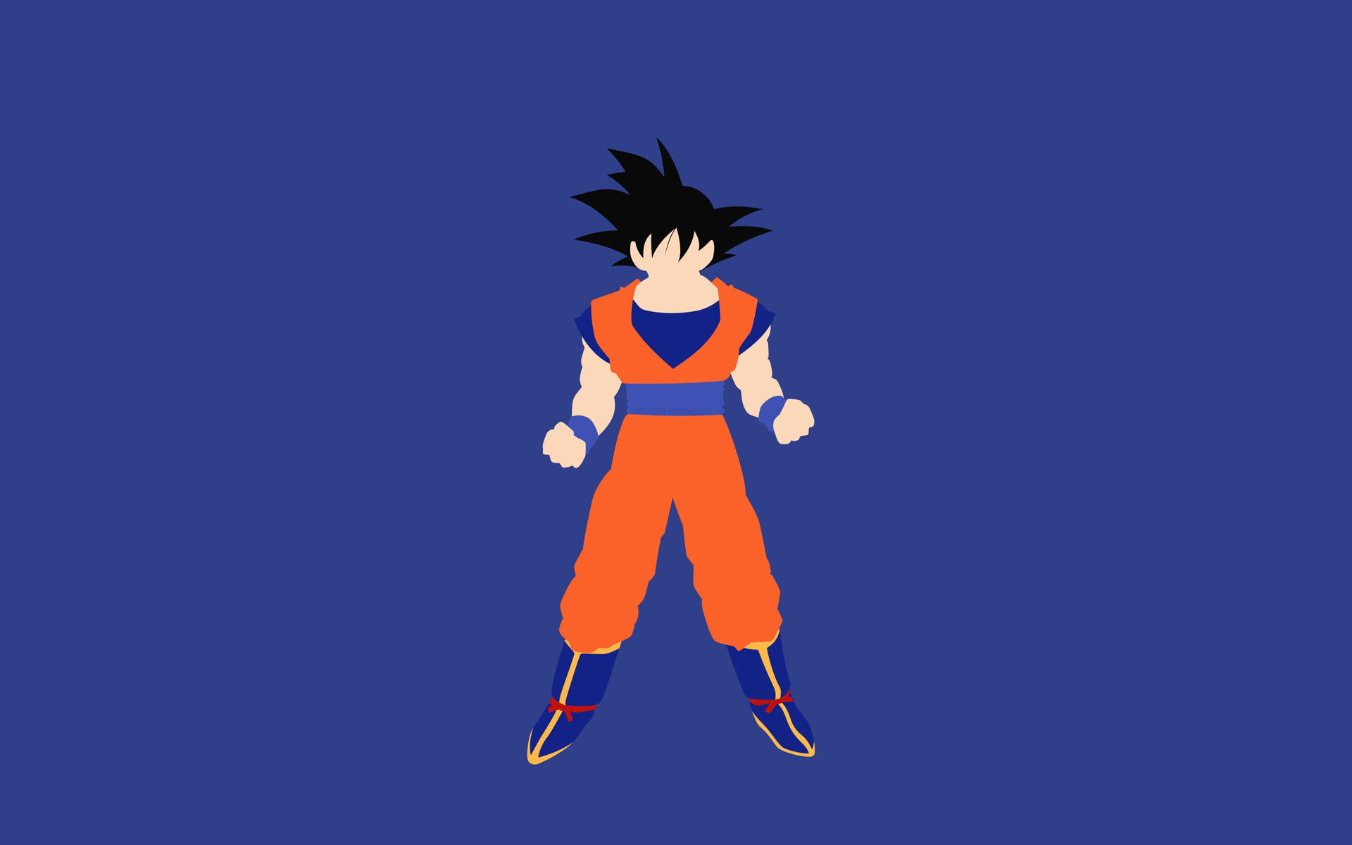 Goku4k Ultra Hd Minimalist På Blått Wallpaper