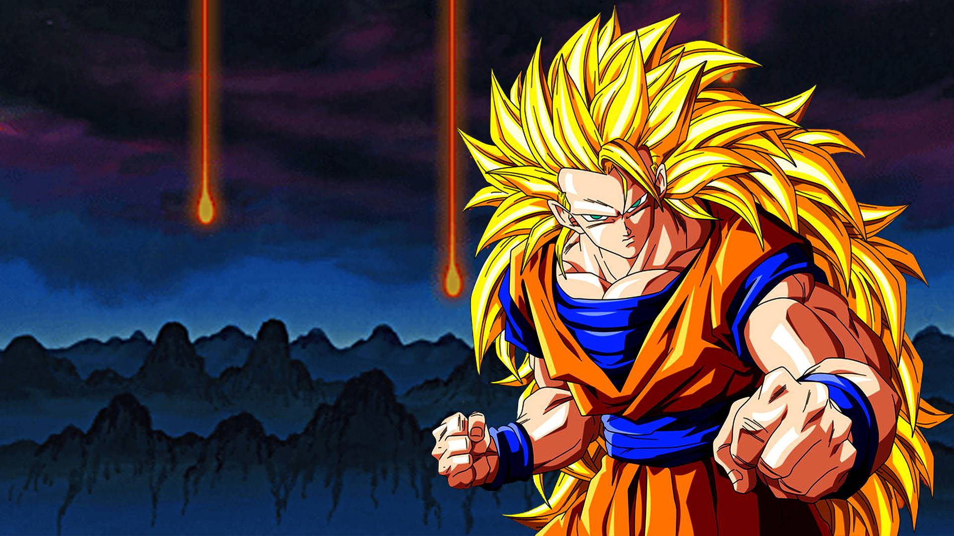 Goku 4k Ultra Hd Super Saiyan Med Långt Hår. Wallpaper