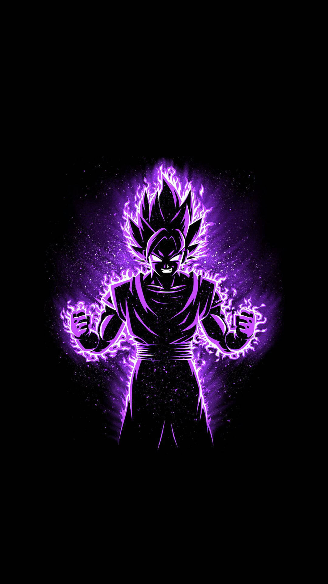 Purple Neon Aura Goku Aesthetic Wallpaper