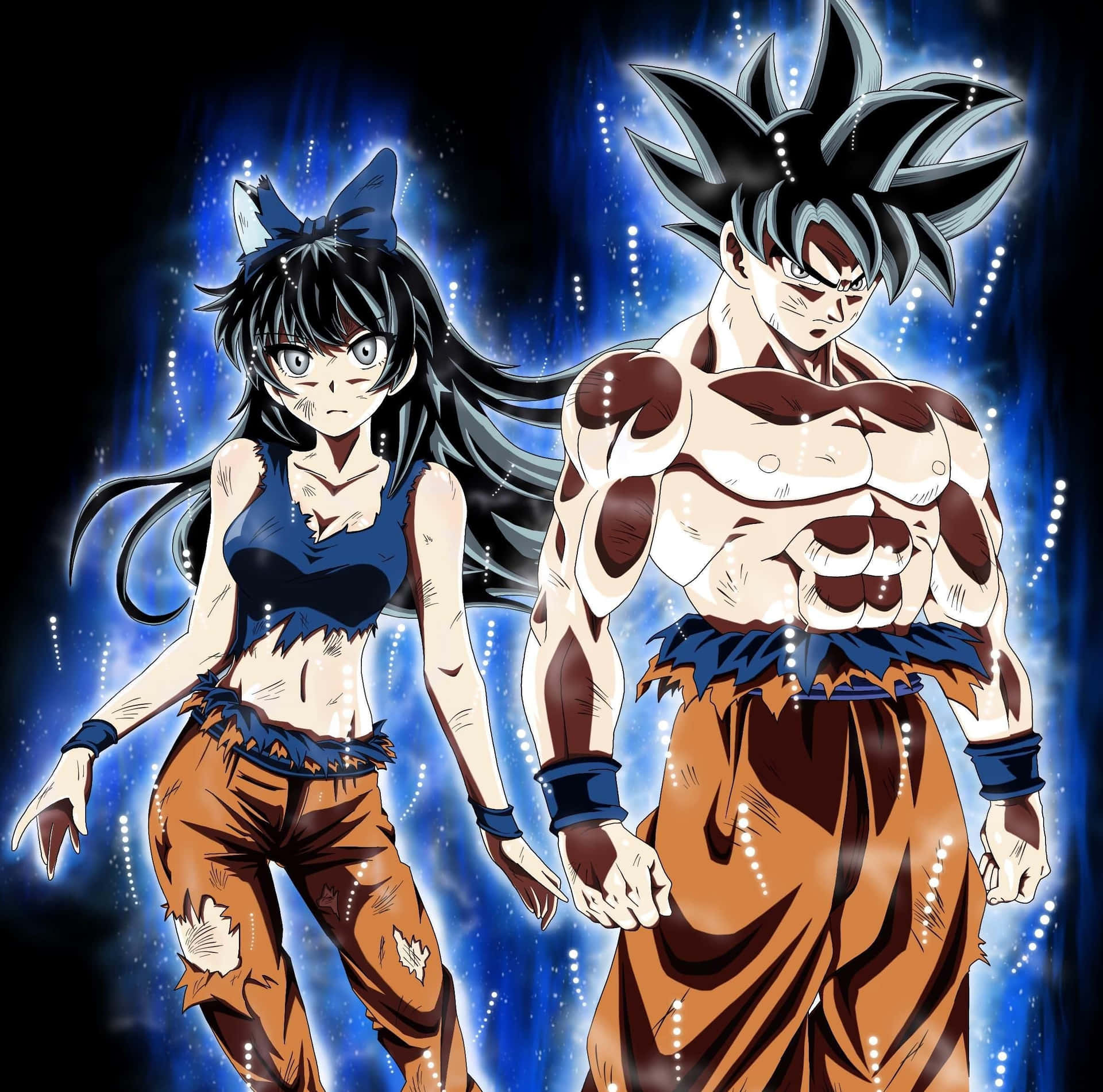 "Love prevails between the powerful couple Goku and Chichi" Wallpaper