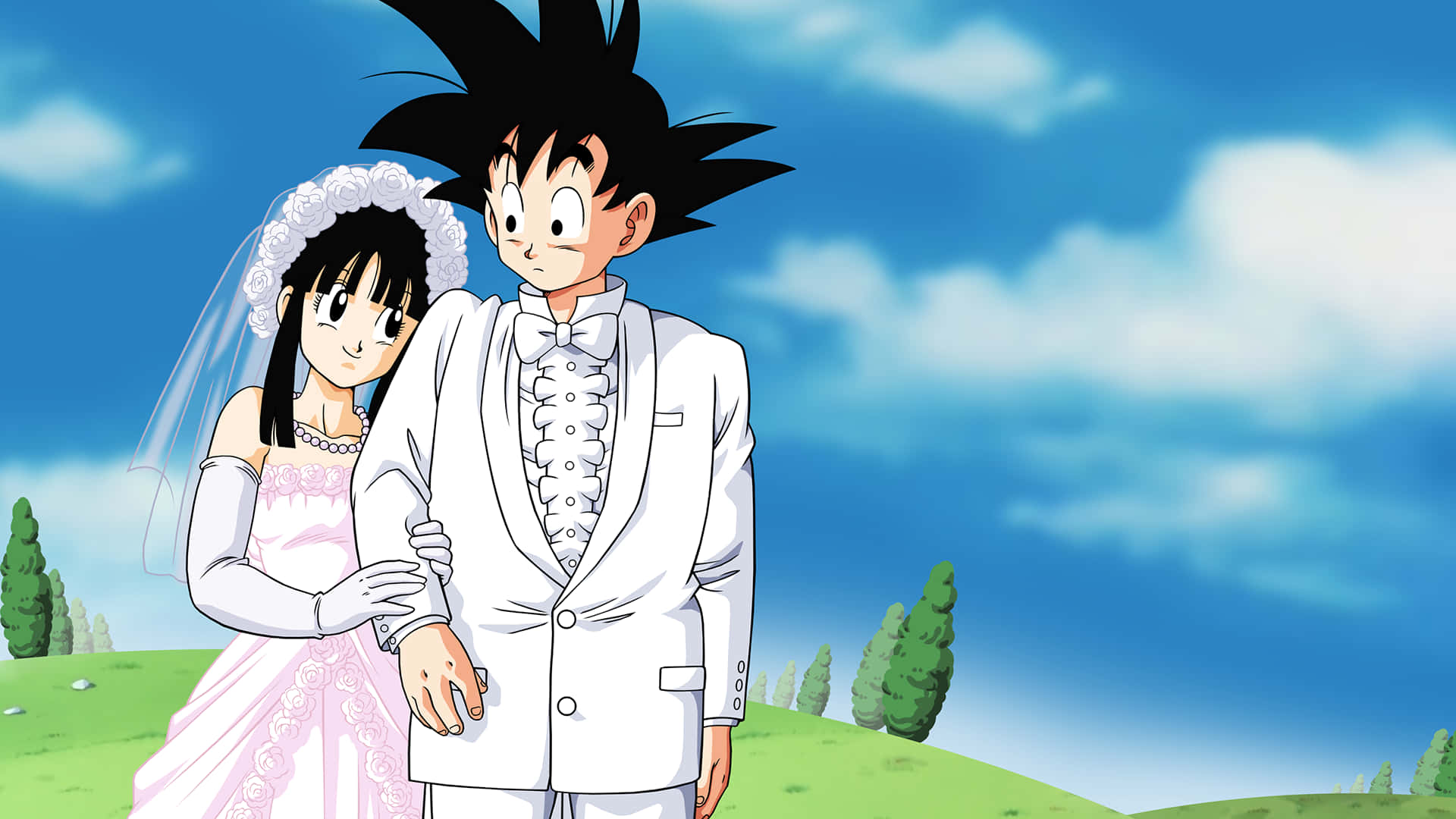 Dragonball Goku Und Chichi Hochzeit Wallpaper