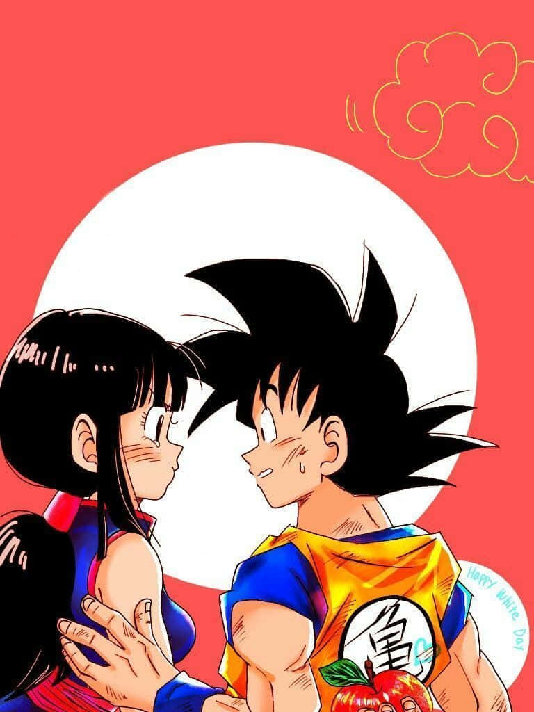Goku Og Chichi 768 X 1024 Wallpaper