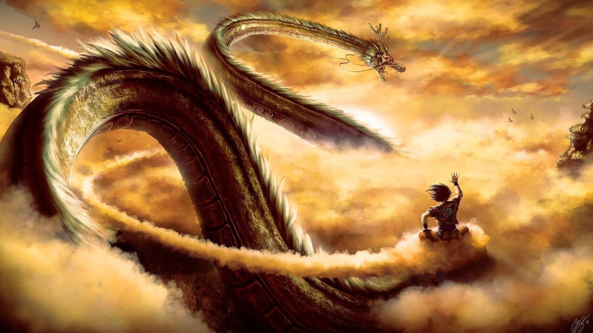 Goku And Shenron Japanese Dragon Pc Wallpaper