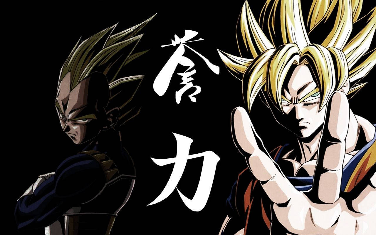 Goku and Vegeta go head to head in epic ancestral Saiyan duel Wallpaper