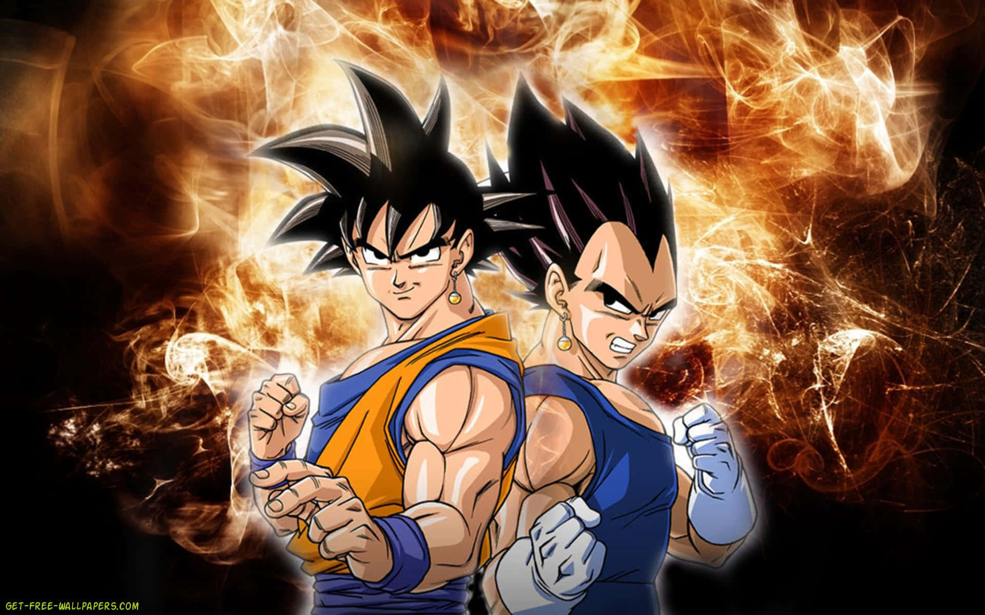 Goku&Vegeta power up to unlock untold power Wallpaper
