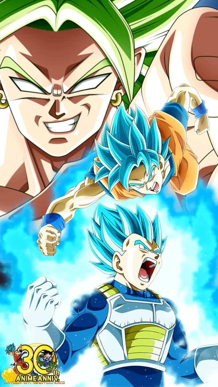 Goku and Vegeta Ready to Battle on iPhone Wallpaper