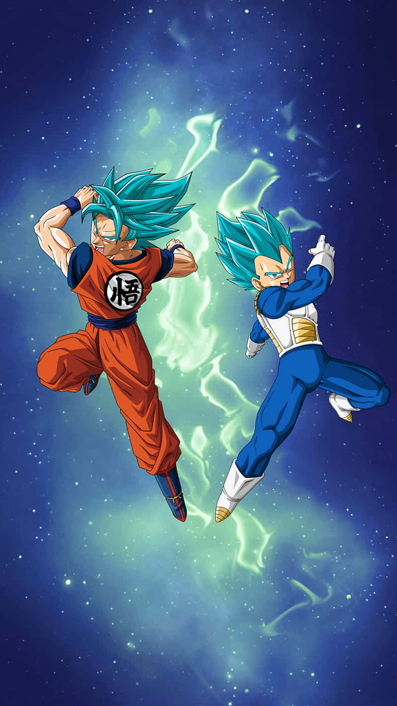 Spüredie Kraft Von Goku Und Vegeta Mit Diesem Erstaunlichen Iphone-hintergrundbild Wallpaper