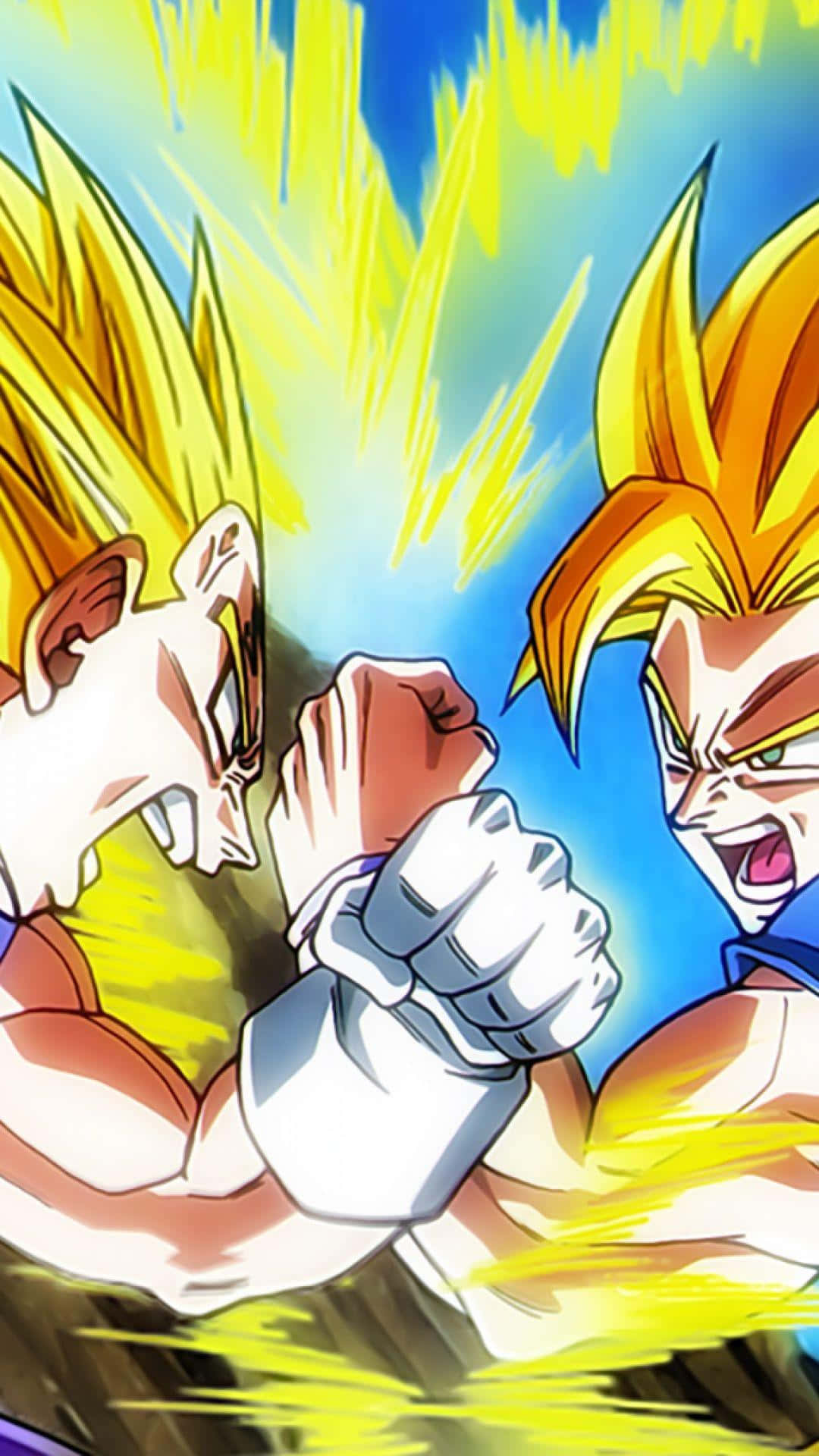 Goku and Vegeta clash in a battle of Saiyan pride. Wallpaper