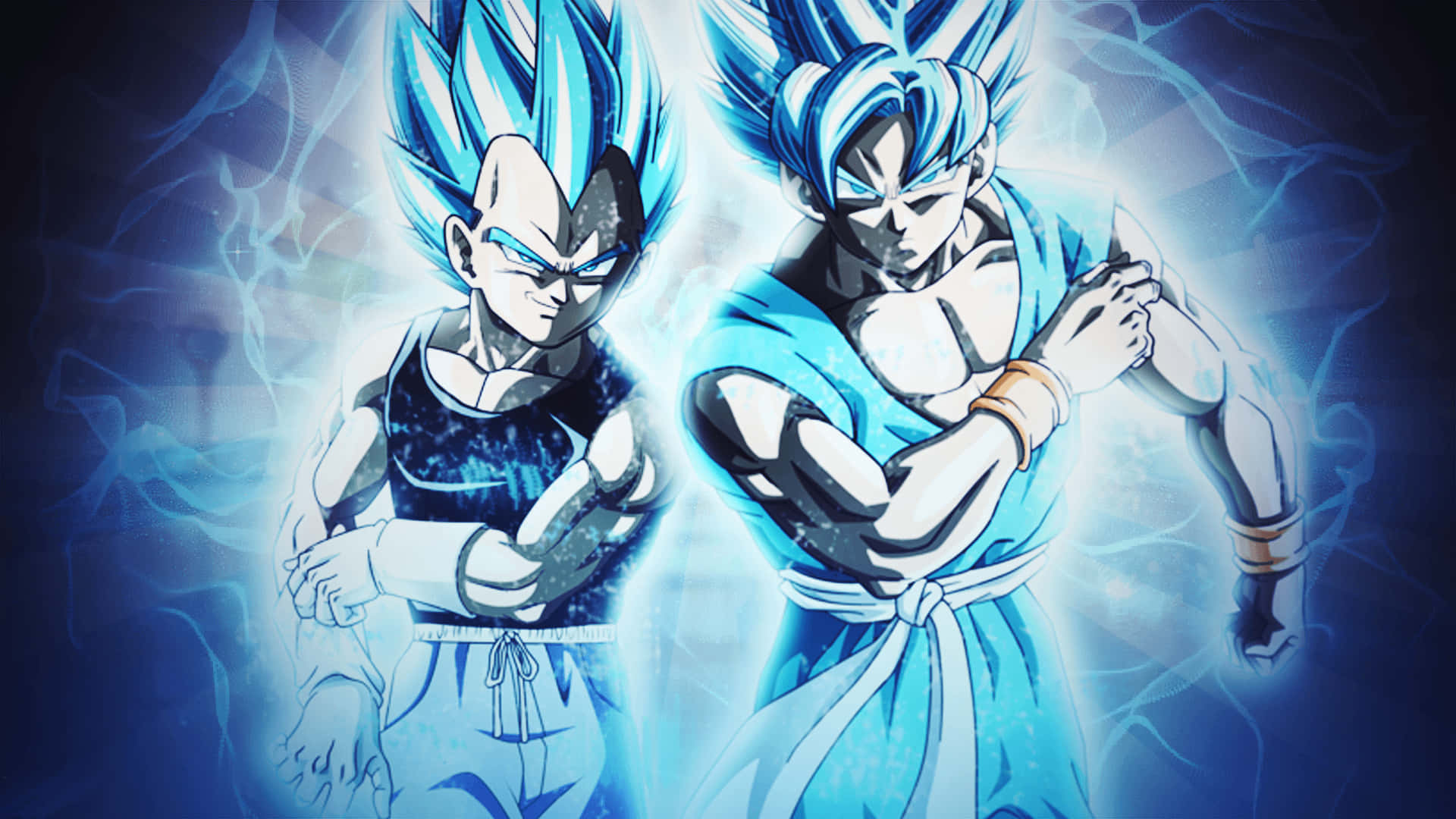 "Ready for Battle: Goku and Vegeta Prepare to Face Off" Wallpaper