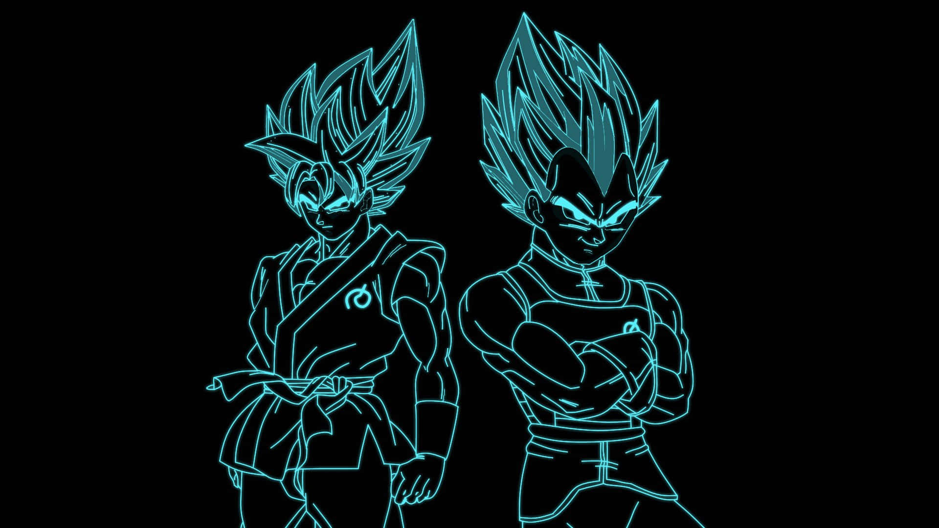 Goku And Vegeta Dragon Ball Z Black And Blue Wallpaper