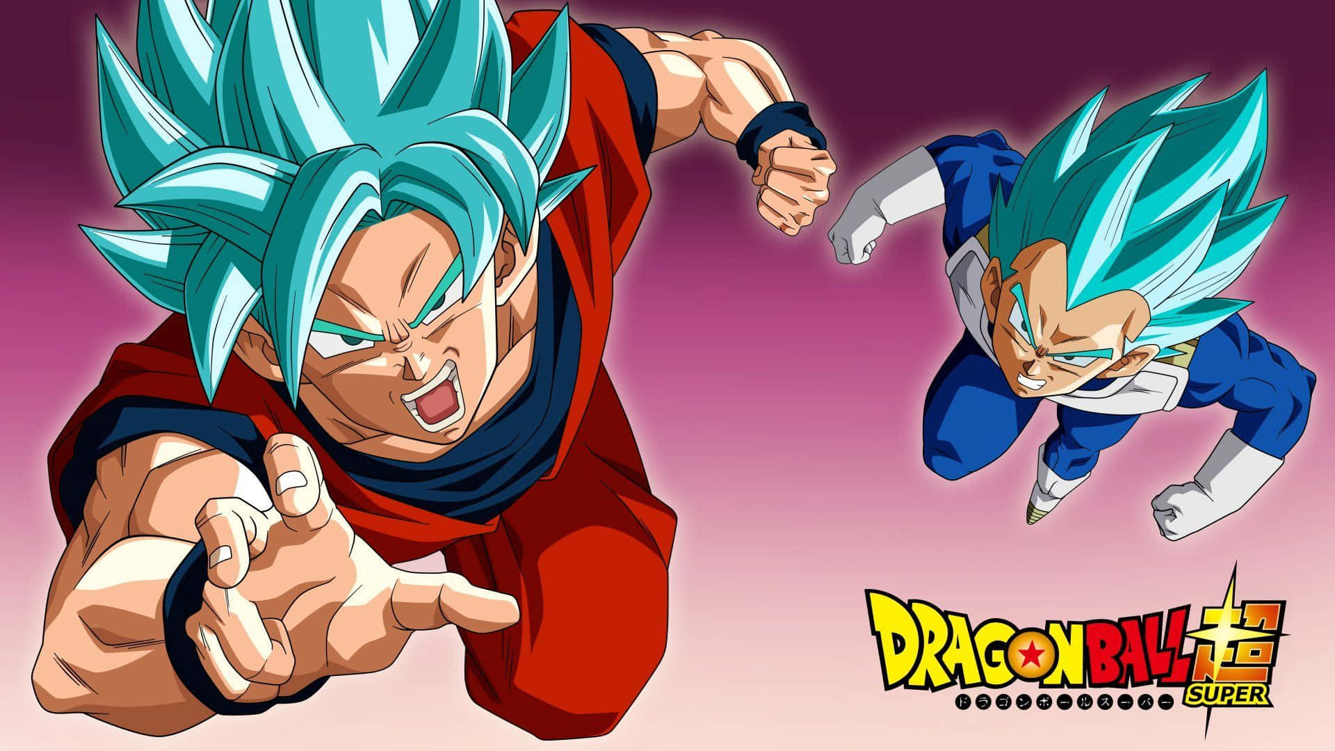 Goku og Vegeta, to mægtige Super Saiyan fra Dragon Ball Z. Wallpaper