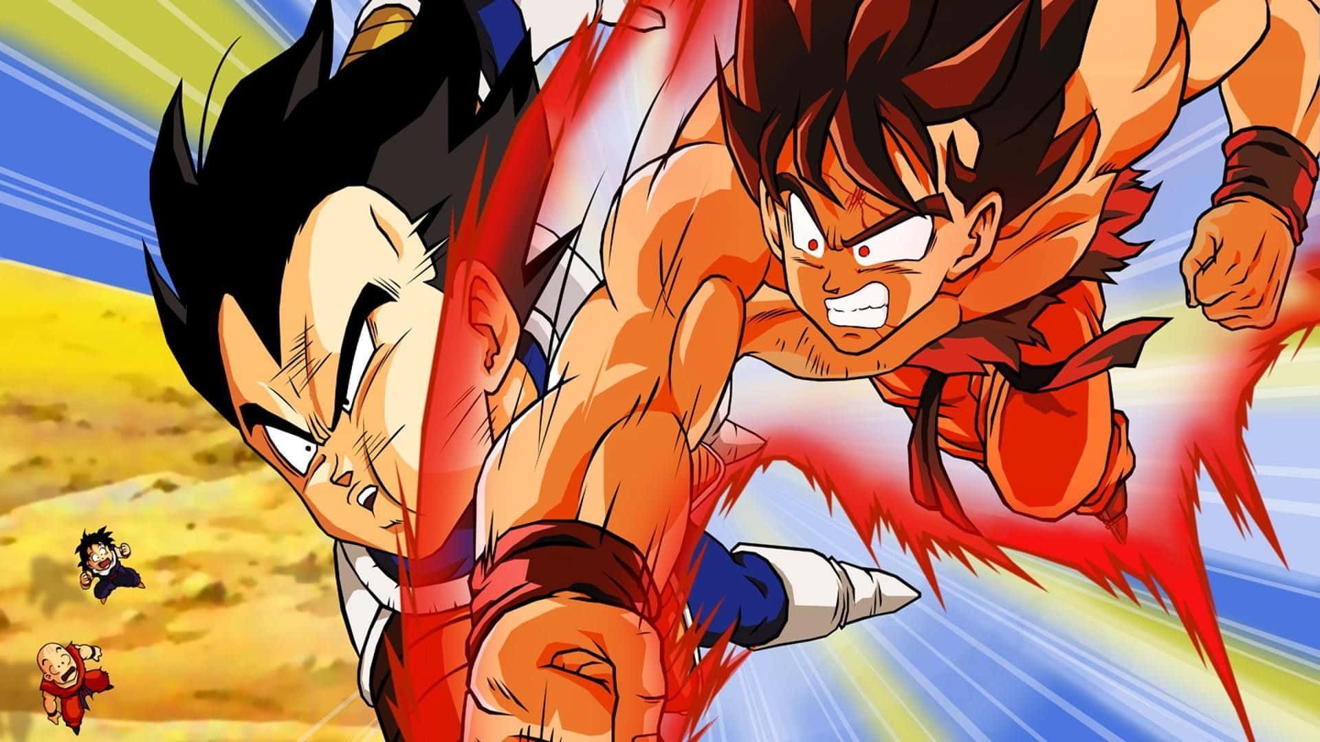 Download Vegeta And Goku Fighting Together Picture | Wallpapers.com