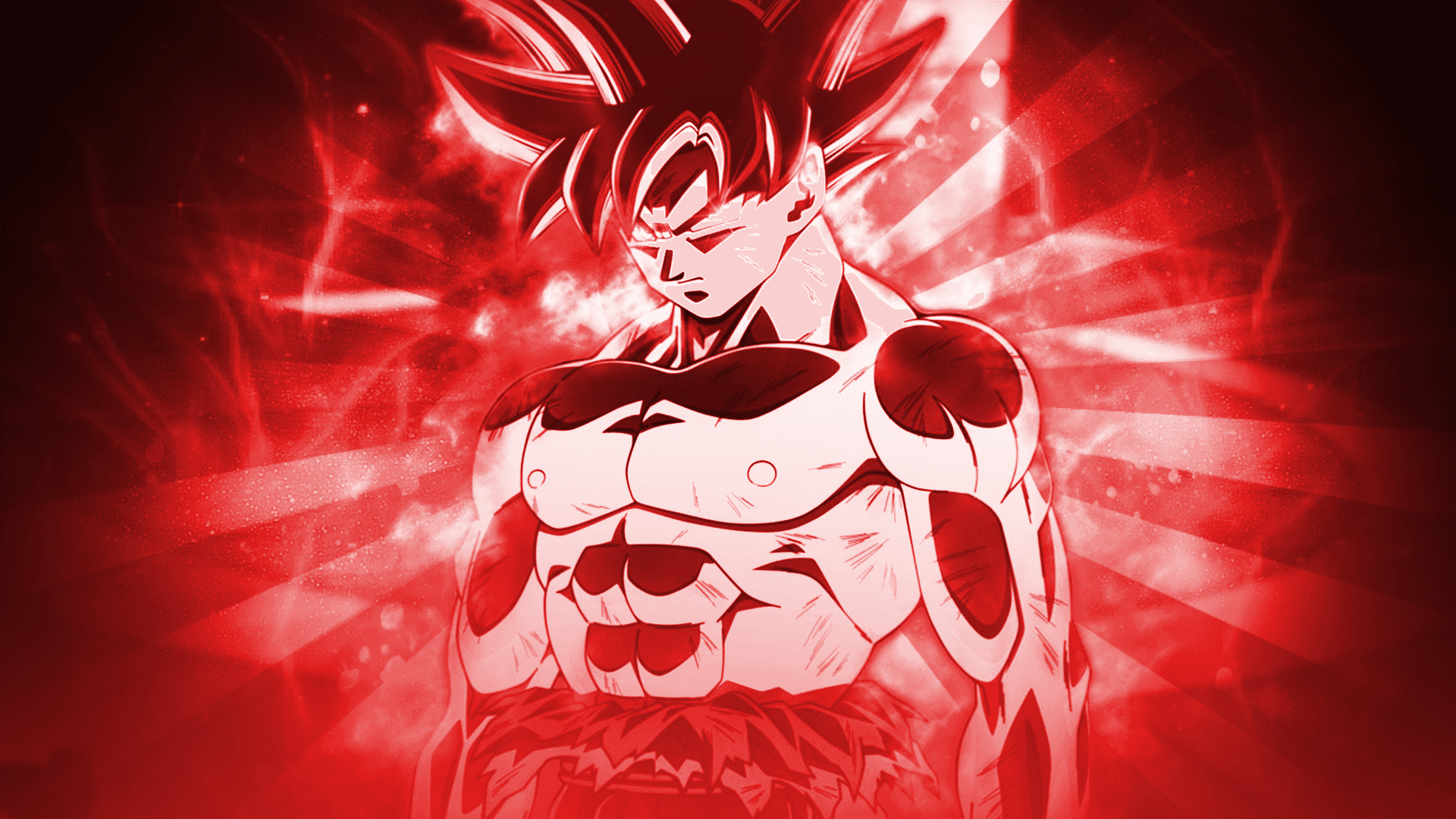 The strong and powerful Goku ready for battle