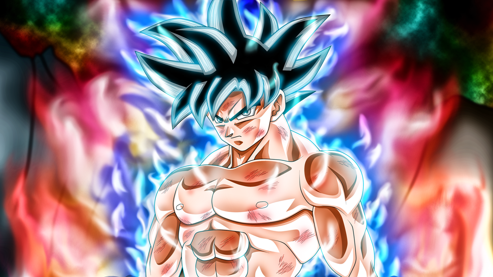 Goku is a powerful warrior, ready for action!