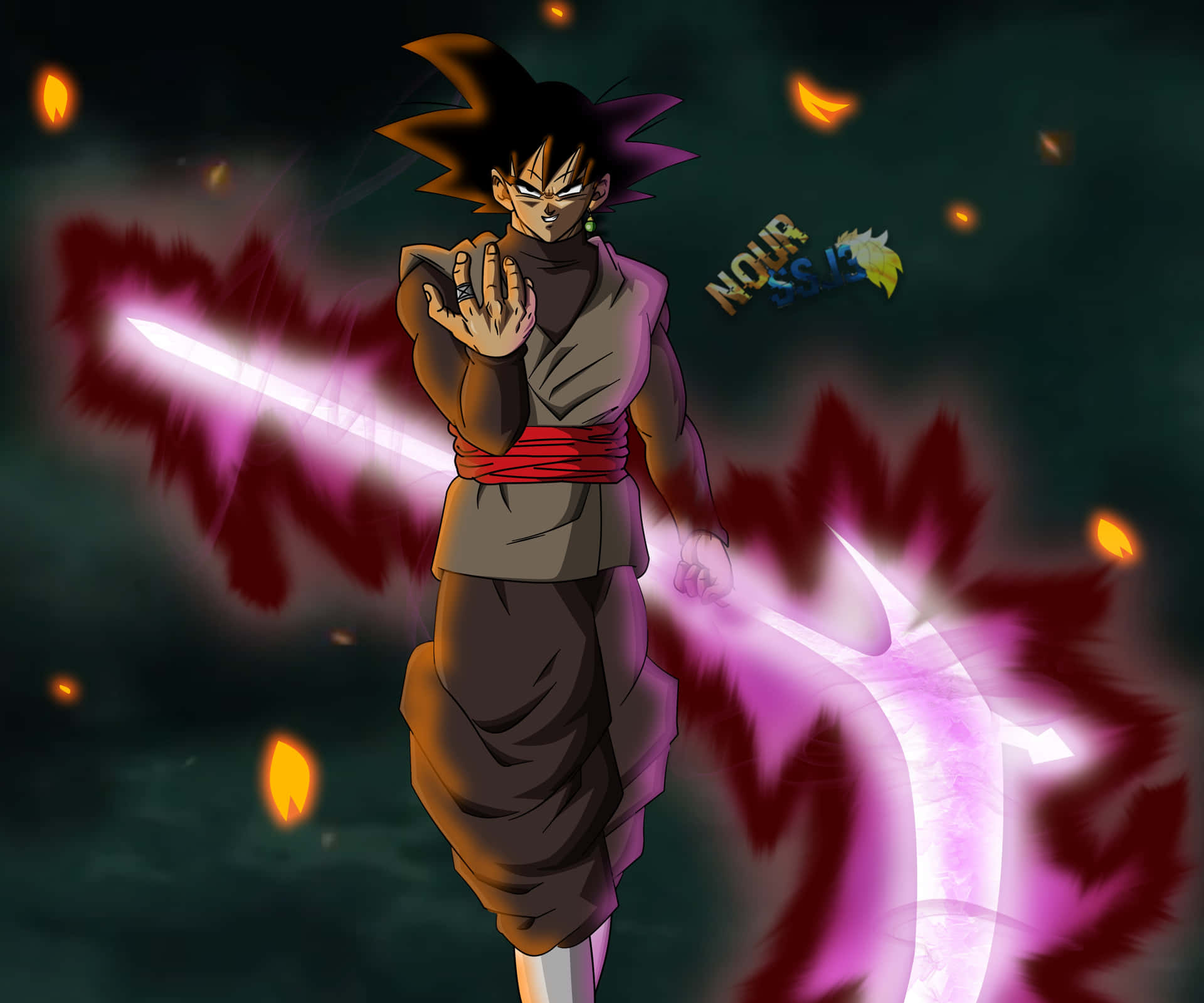 The menacing Goku Black in full power