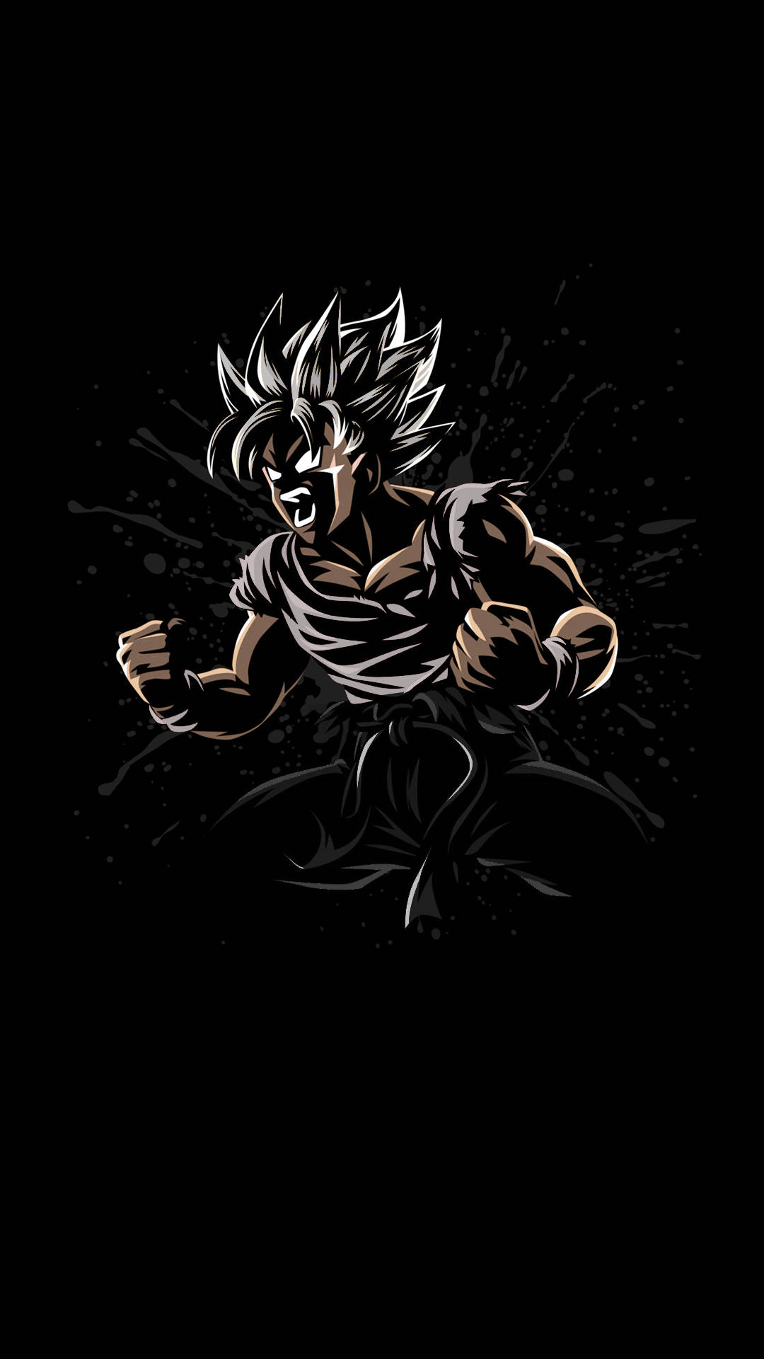 "Enhance Your Power with Goku Black and White" Wallpaper