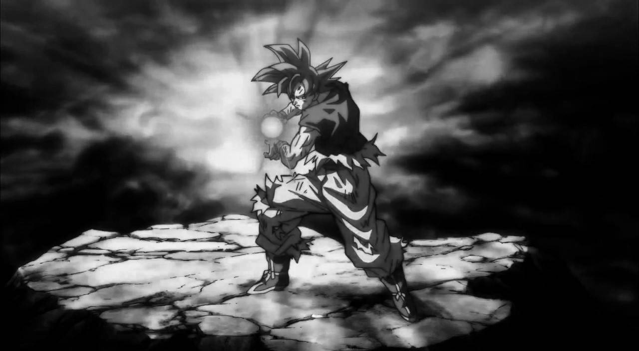 Goku i sort og hvid Wallpaper