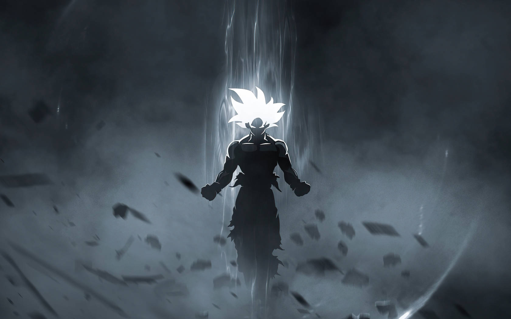 The Power of Goku Black and White Wallpaper