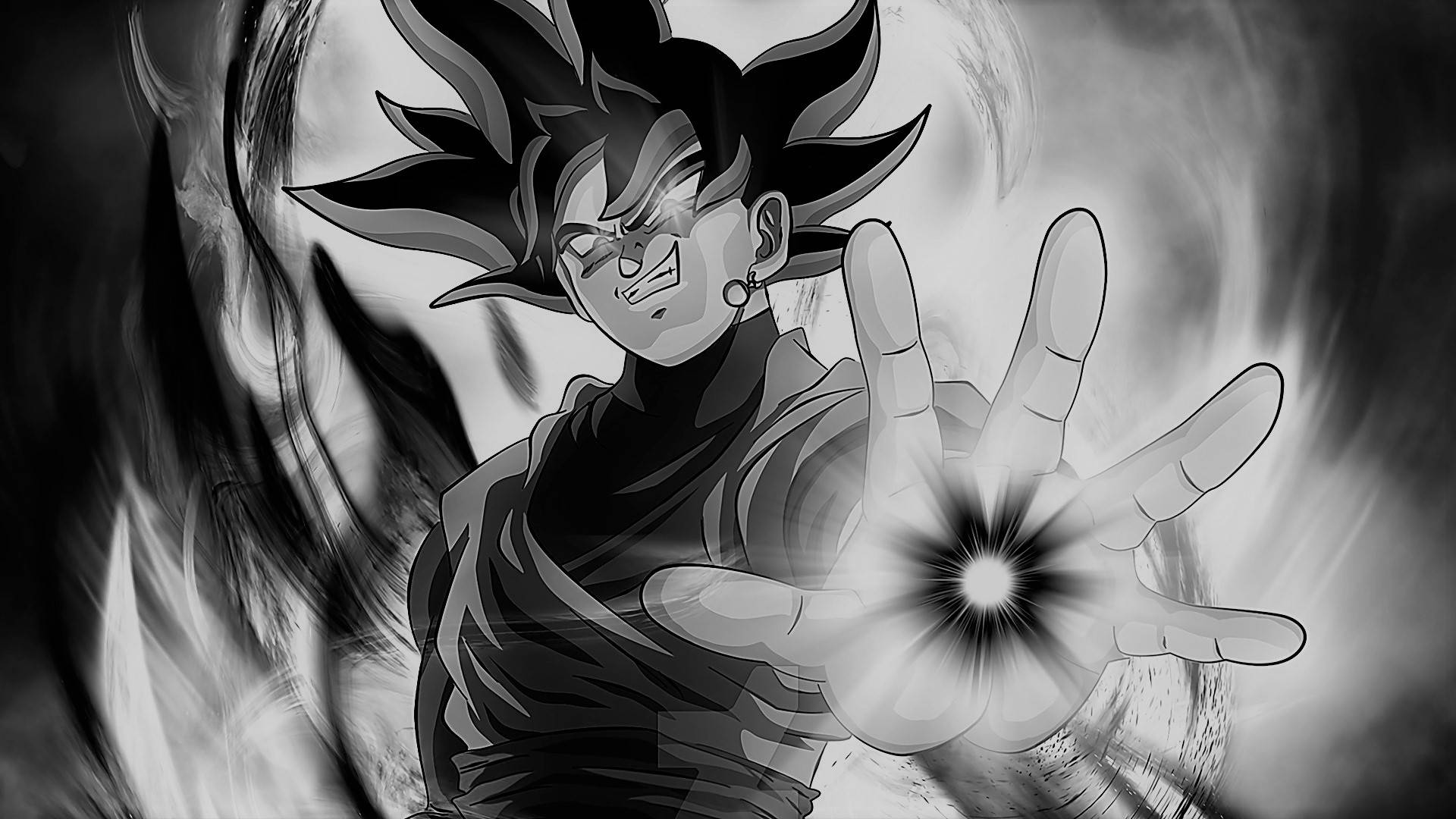 Kraften af Goku sort og hvid Wallpaper