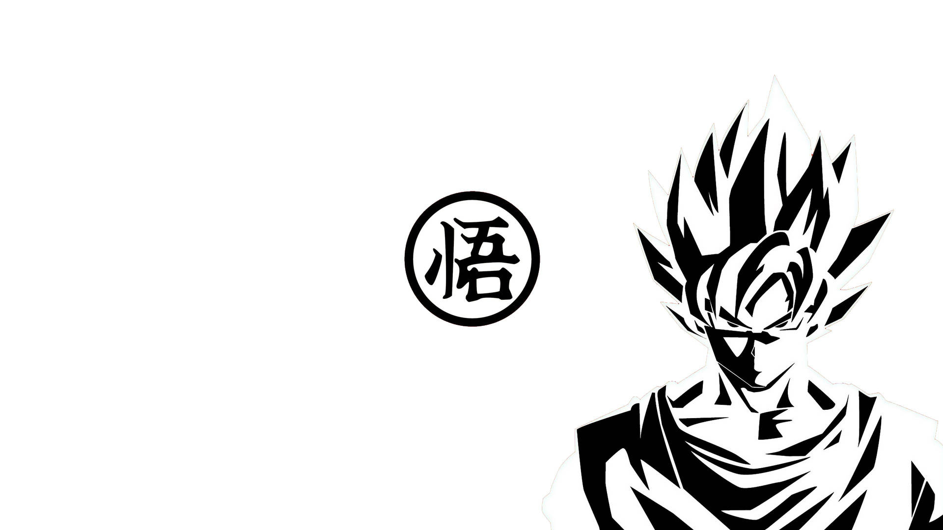 Goku sort og hvide perfekt balanceret skrivebordsbaggrund Wallpaper