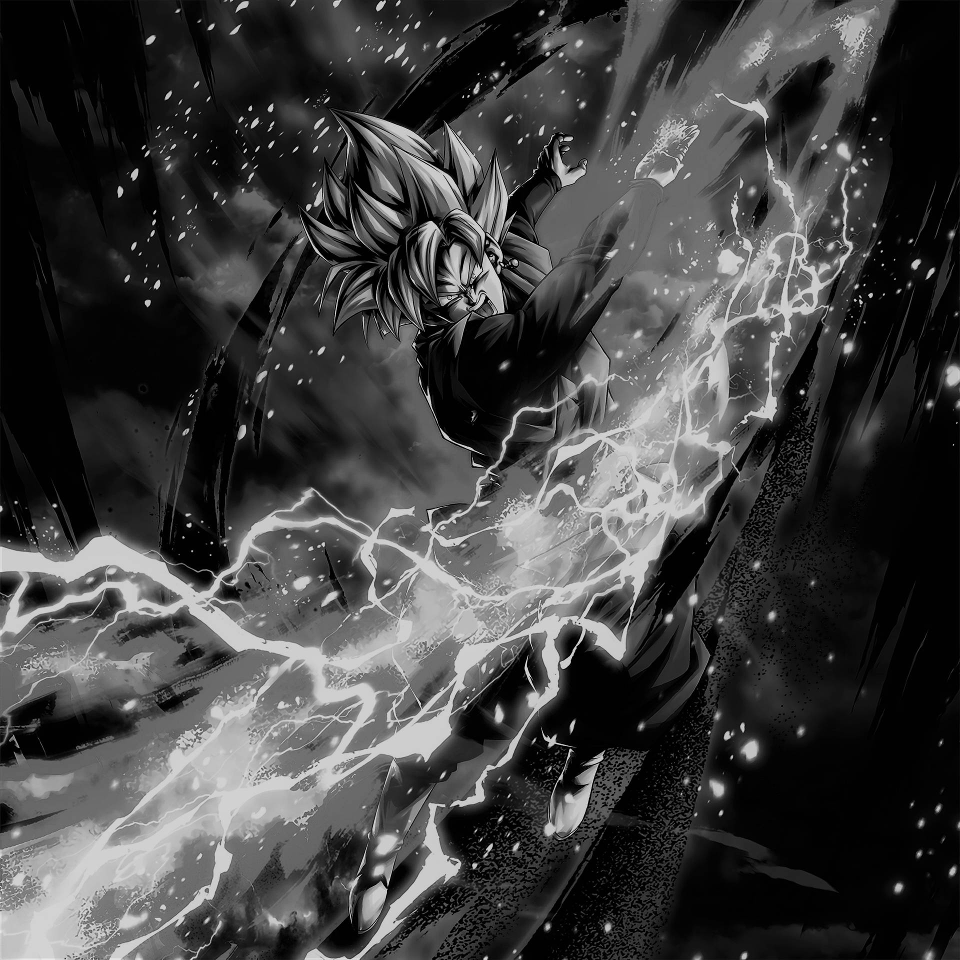Goku in Black and White Wallpaper