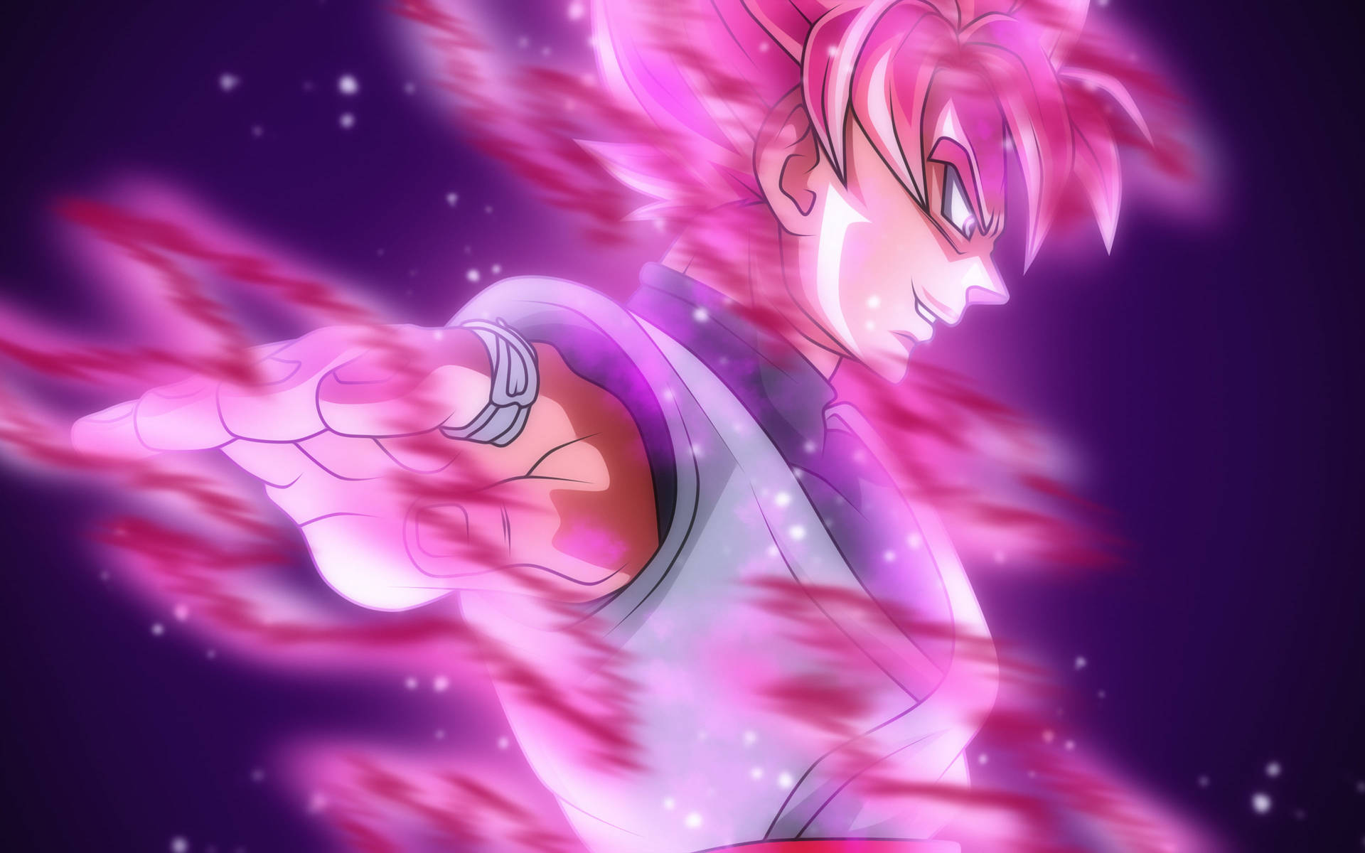 Goku Black PFP With Pink Aura Wallpaper