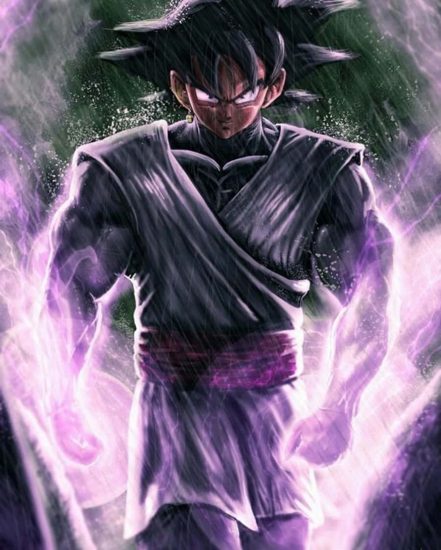 Gokublack Är Redo För En Strid. (this Can Be A Phrase Used As A Caption For A Computer Or Mobile Wallpaper Featuring Goku Black From The Dragon Ball Series, Depicting Him In A Fighting Stance Or Holding A Weapon.)