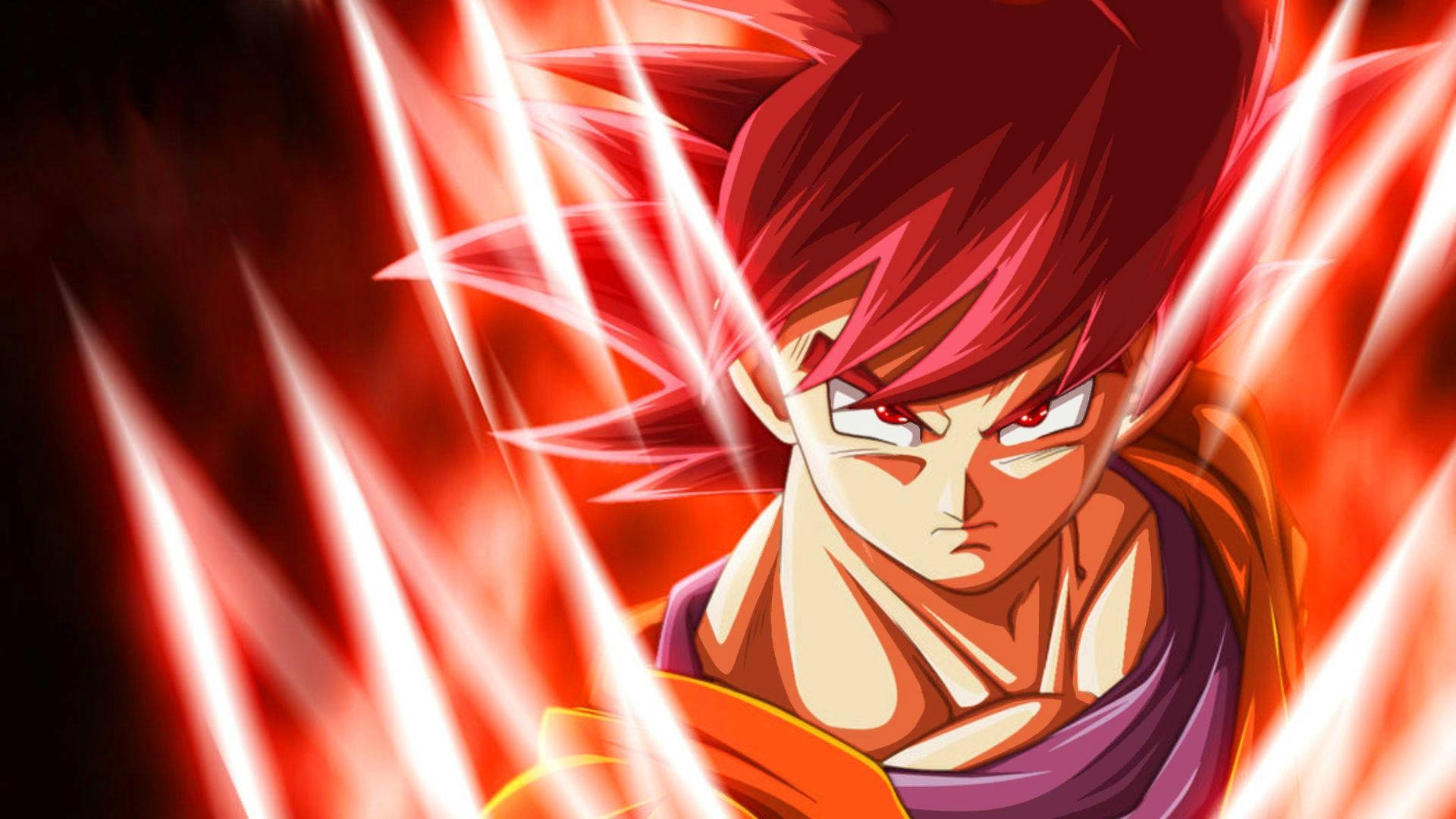Download Goku Bright Red Kaioken Force | Wallpapers.com