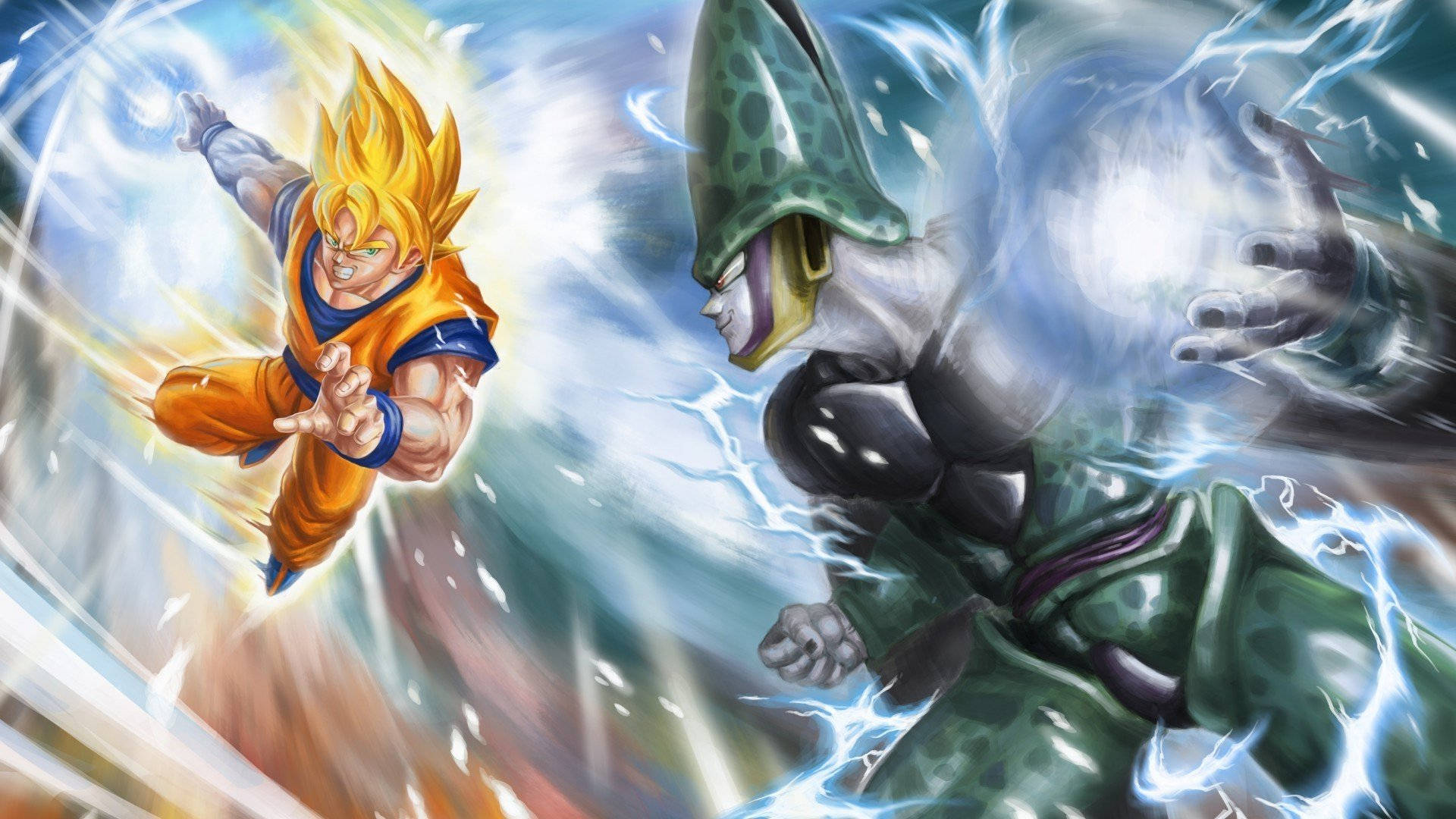 Cellvs Goku Fanart Di Dragon Ball Super Sfondo