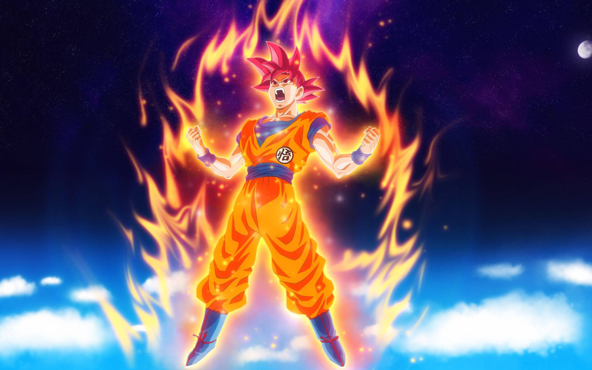 Goku Dragon Ball Super On Fire Wallpaper