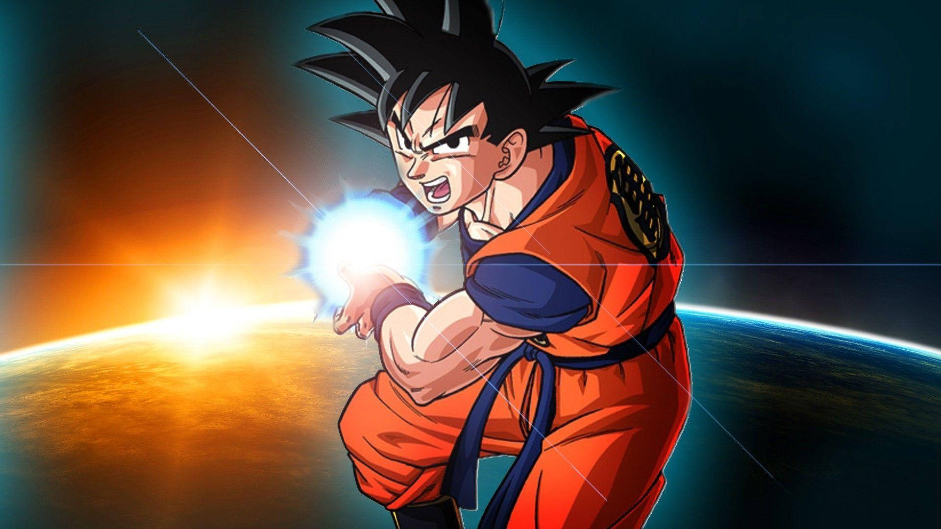 Goku udnytter kraften af Super Saiyan Blue i 'Dragon Ball Super' tapet. Wallpaper