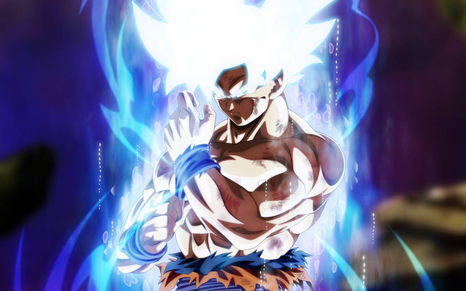 White Energy Goku Dragon Ball Super Wallpaper