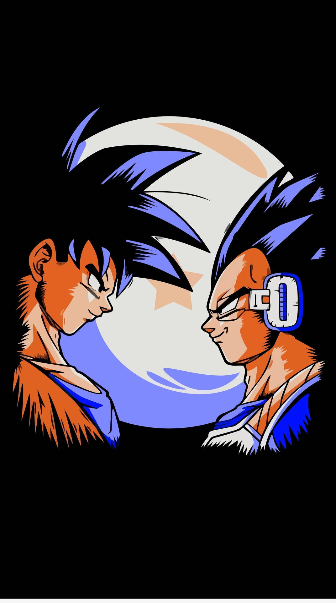 Gokustår Ansikte Mot Ansikte Med Vegeta Dragon Ball Z På Min Iphone. Wallpaper