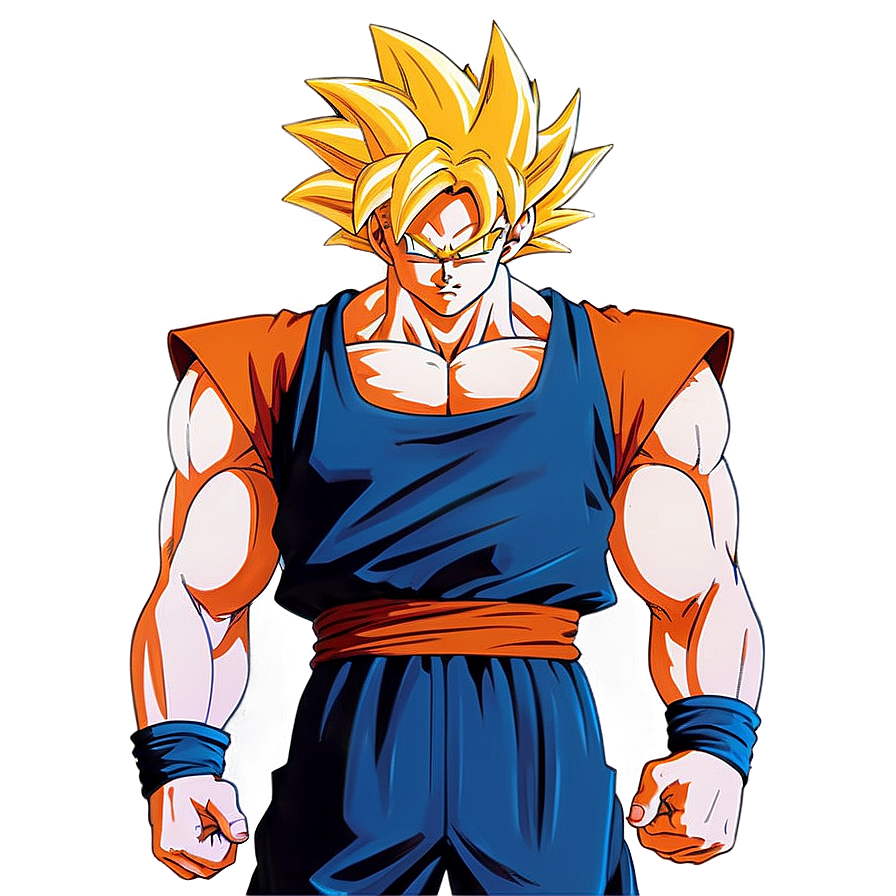 Download Goku First Super Saiyan Transformation Png Fyw | Wallpapers.com