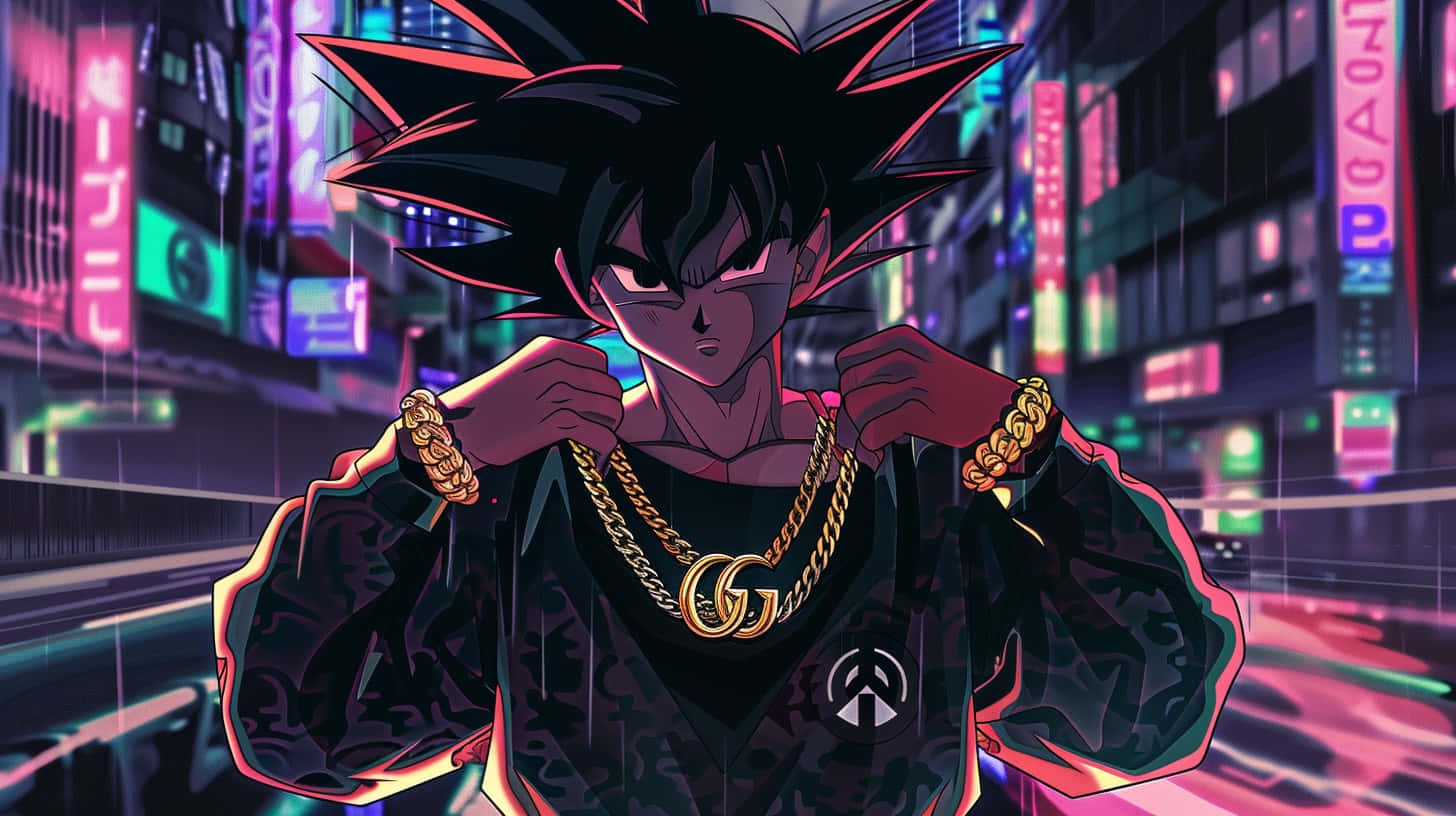 Download Goku Gucci Hybrid Fashion Artwork Wallpaper | Wallpapers.com