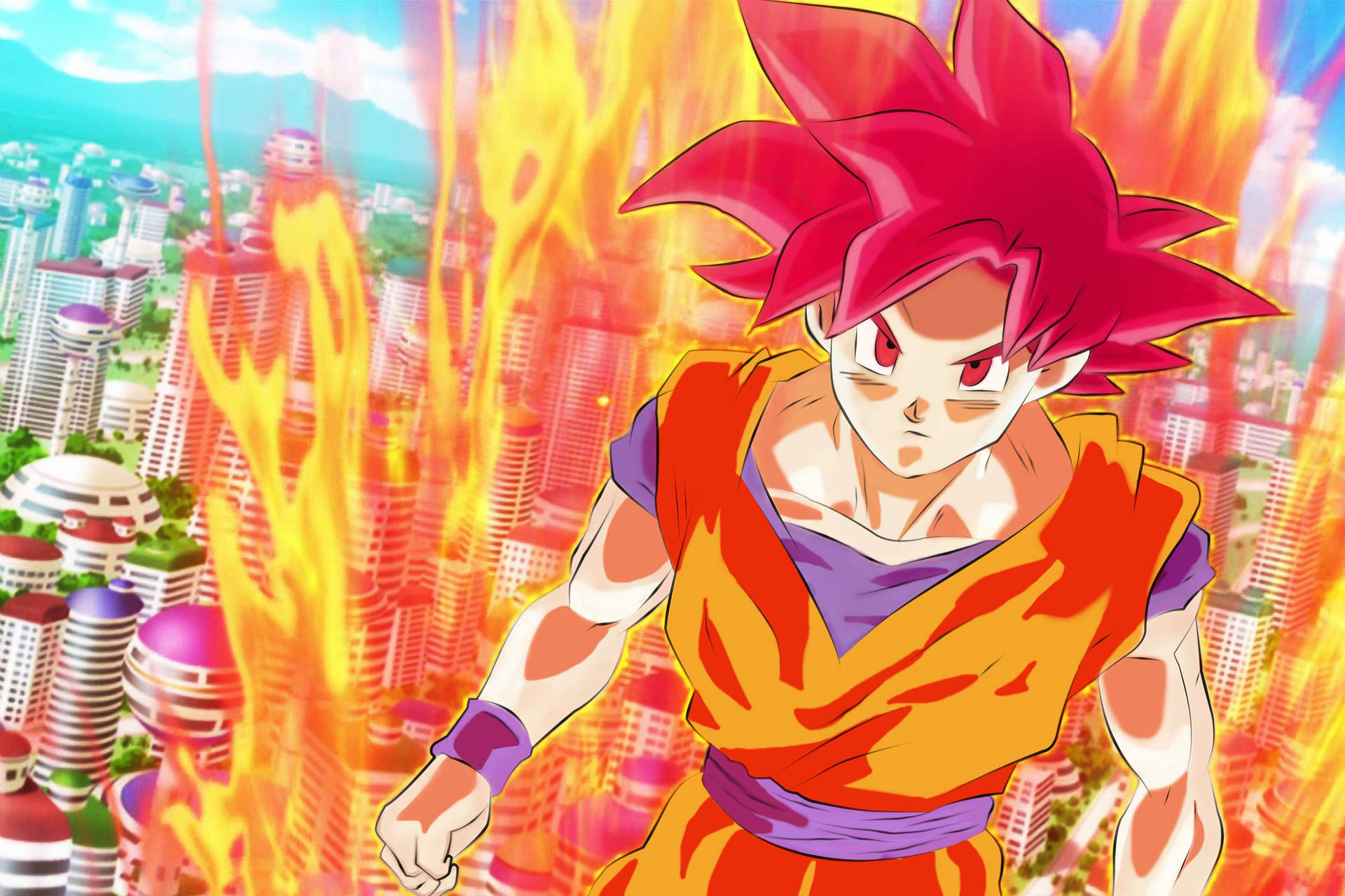 dragon ball z battle of gods super saiyan god wallpaper