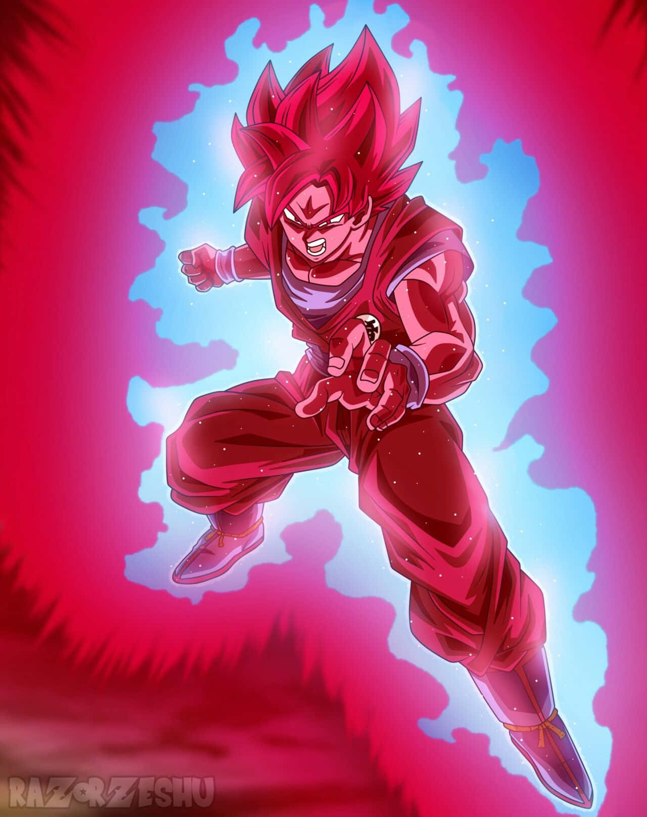Goku Kaioken in DBZ Wallpaper by patrika
