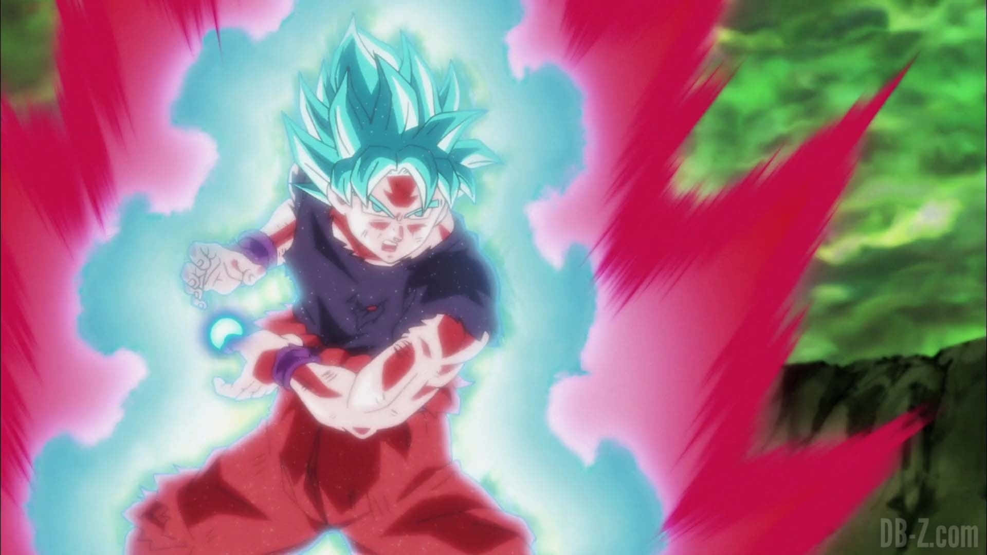 Goku powering up with the powerful Kaioken Wallpaper