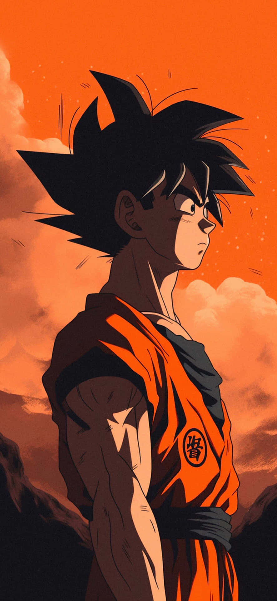 Goku Orange Sky Silhouette Wallpaper